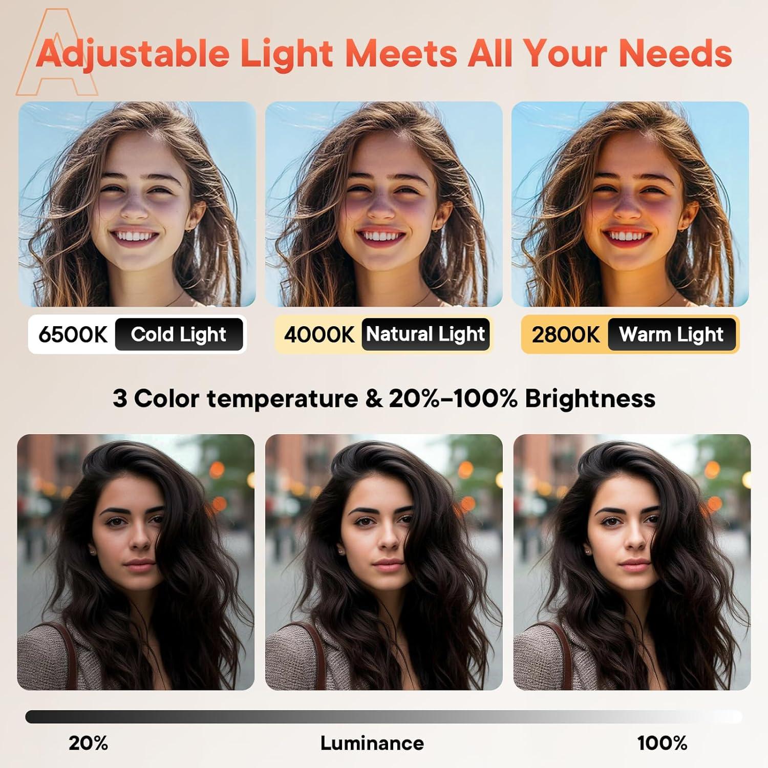 Soporte de Video con Luz LED y Trípode Kalofaye D0041