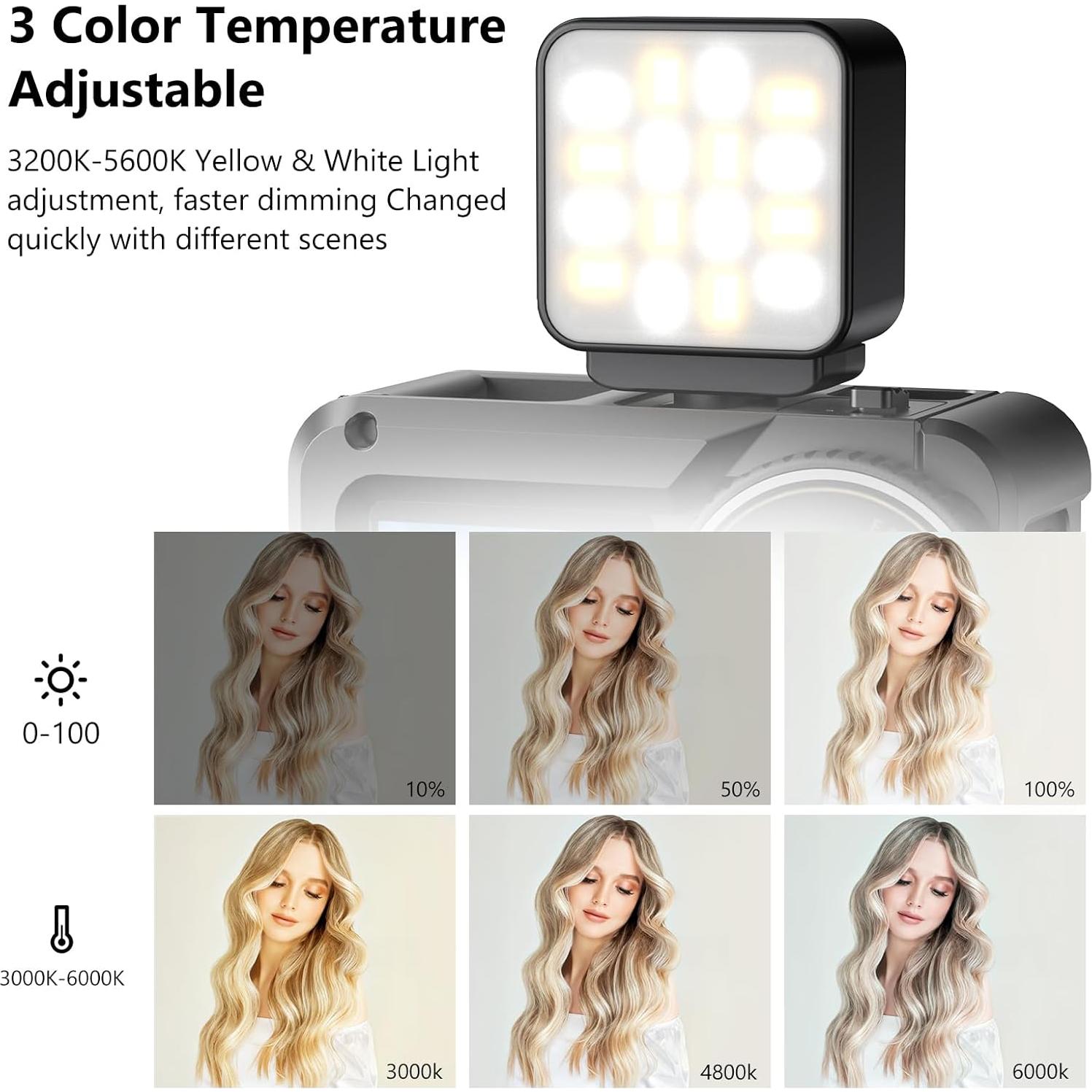 Luz de Relleno Magnética VRIG para DJI Action 3/4/5 - LED Compacta