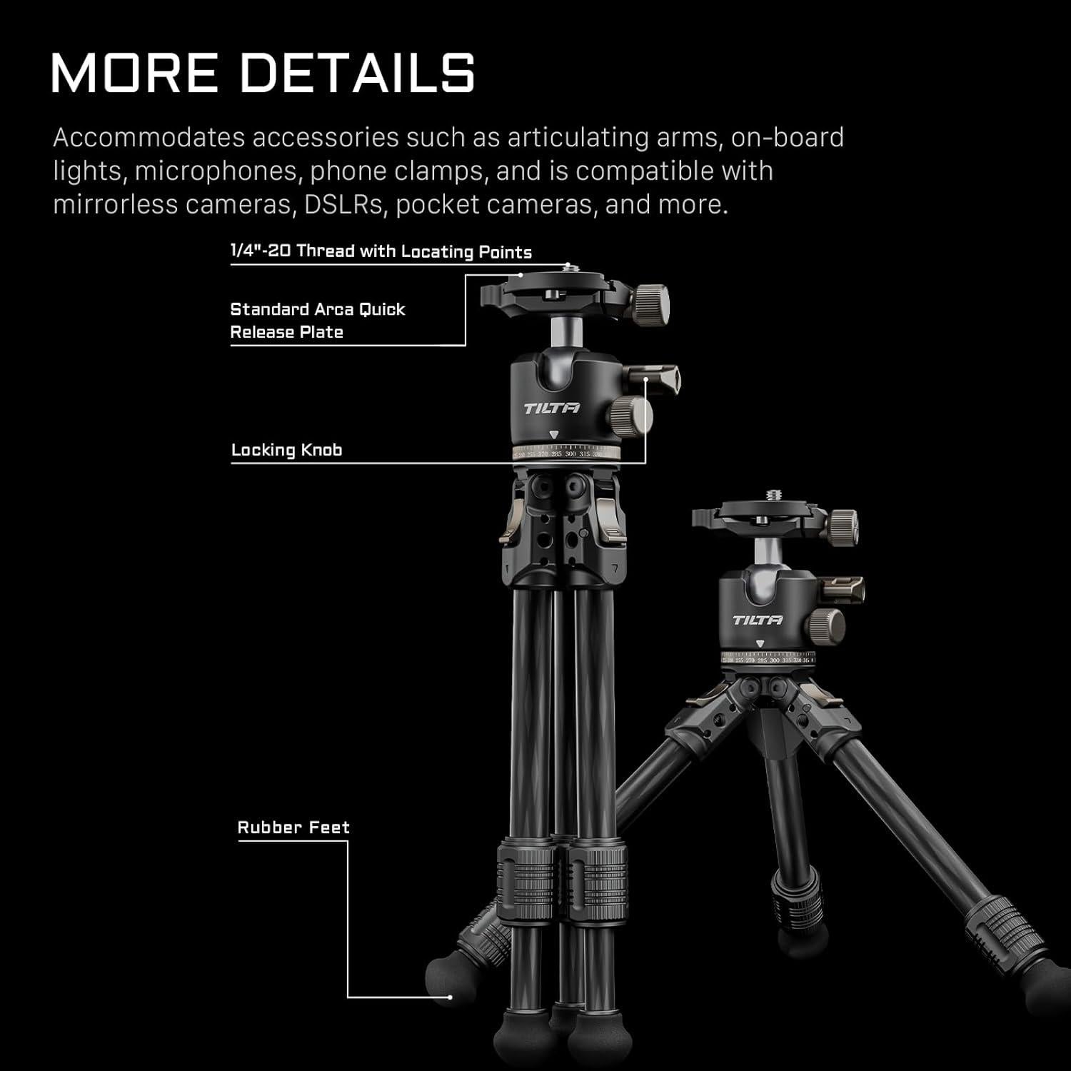Trípode de Mesa Tilta BT03E Fibra de Carbono 1 Etapa 3kg