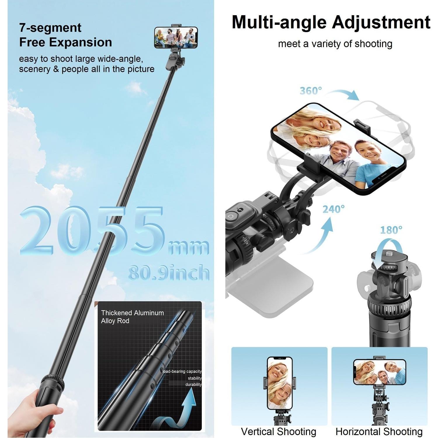 Trípode para Teléfono Pangshi C05 Extensible 80" con Control Remoto