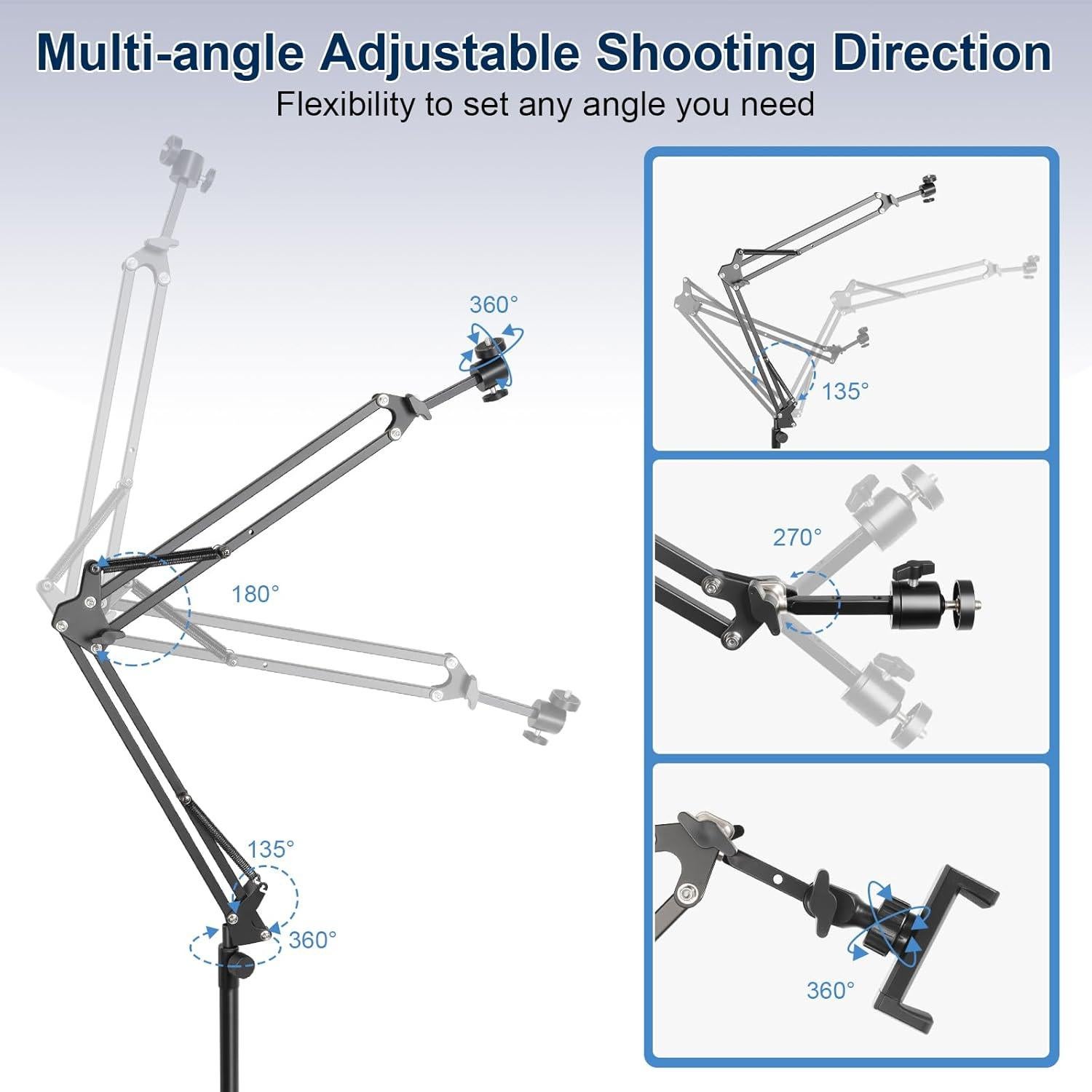 Soporte de Cámara de Escritorio Juttilax con Brazo Ajustable 360°