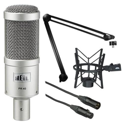 Micrófono de Estudio Dinámico Heil Sound PR 40 Negro con Soporte