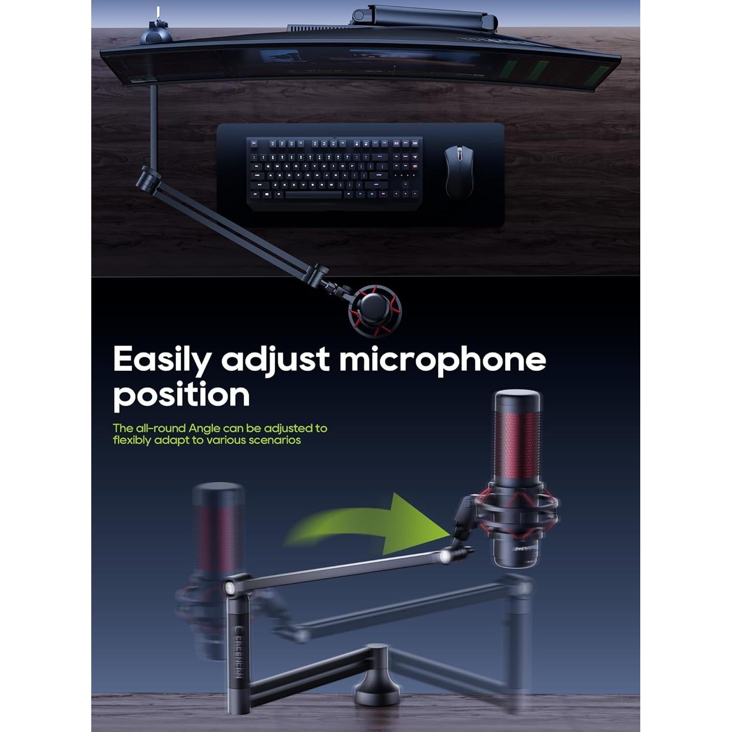 Soporte de Micrófono M05 Pro Negro 360° Ajustable para Estudio