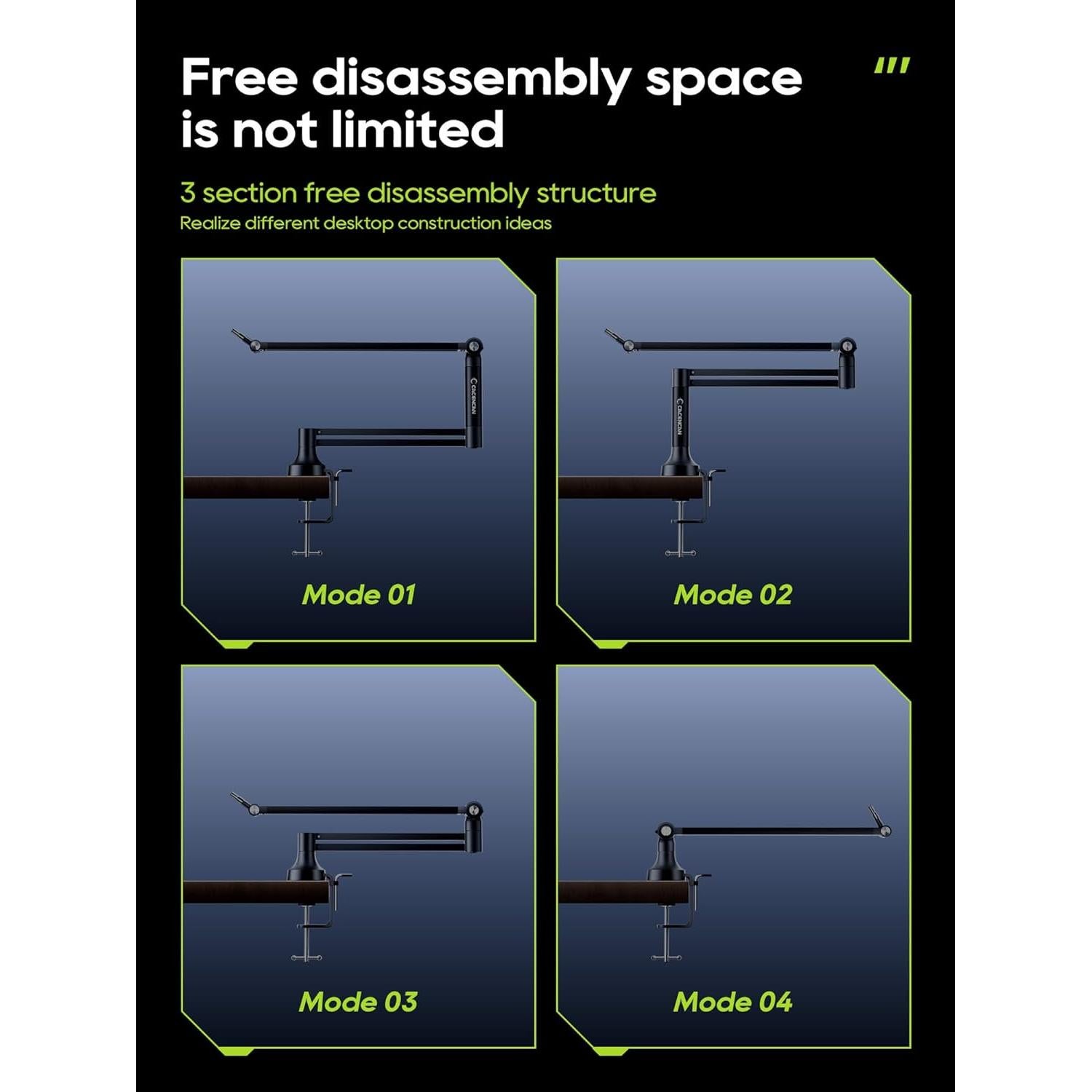 Soporte de Micrófono M05 Pro Negro 360° Ajustable para Estudio