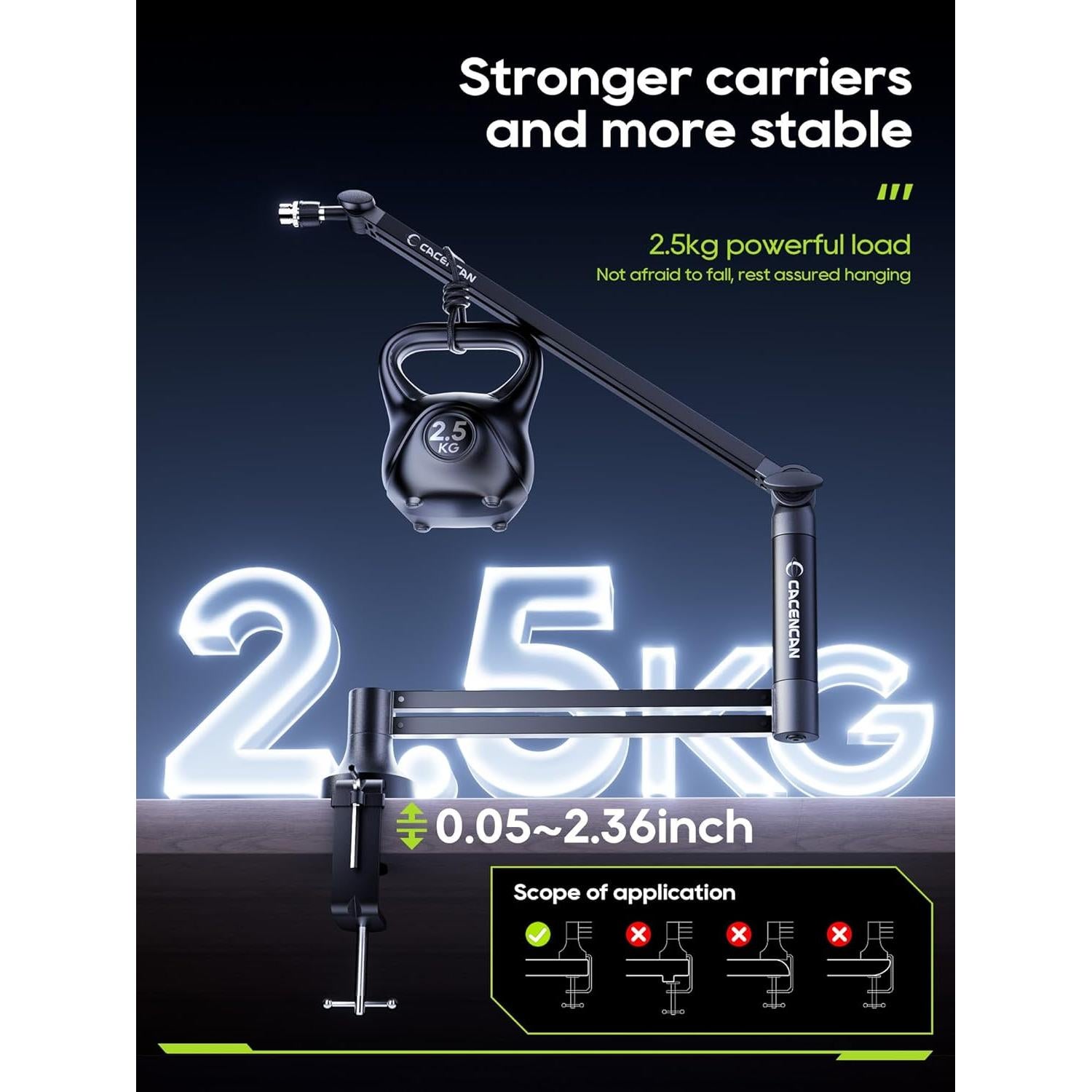 Soporte de Micrófono M05 Pro Negro 360° Ajustable para Estudio