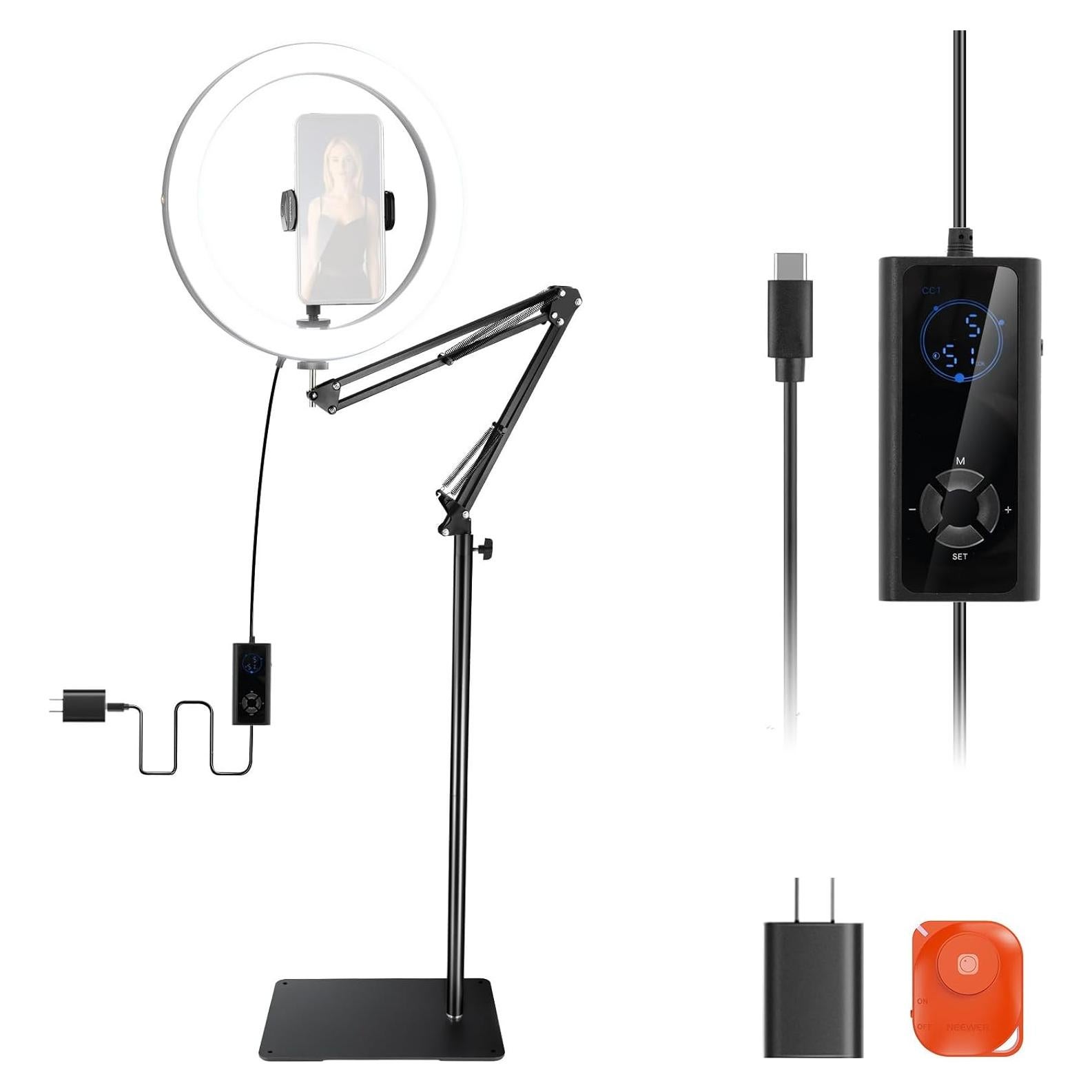 Luz de Anillo LED NEEWER 30cm 24W Bi Color Soporte Ajustable