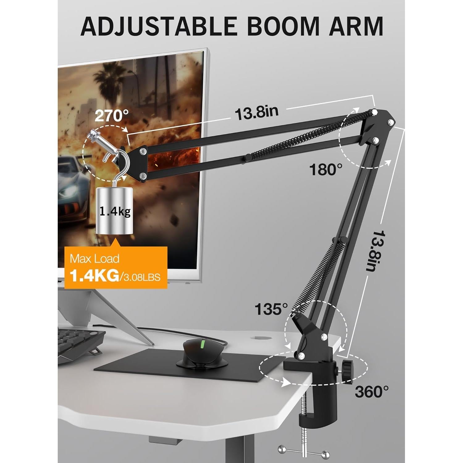 Soporte de Micrófono SUNMON Seiren V3 Mini Ajustable 1.4 KG