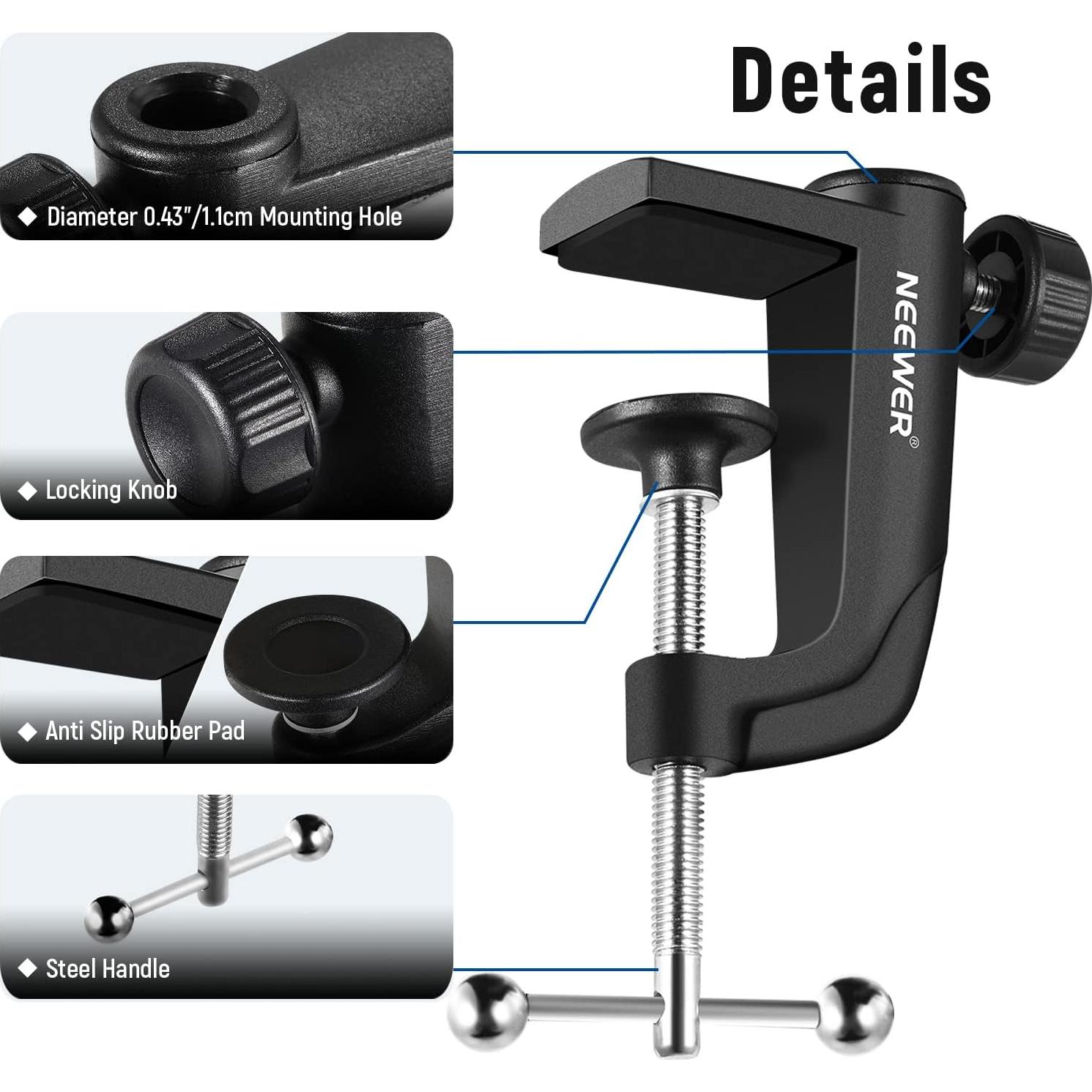Abrazadera de Montaje en Mesa NEEWER para Soporte de Micrófono