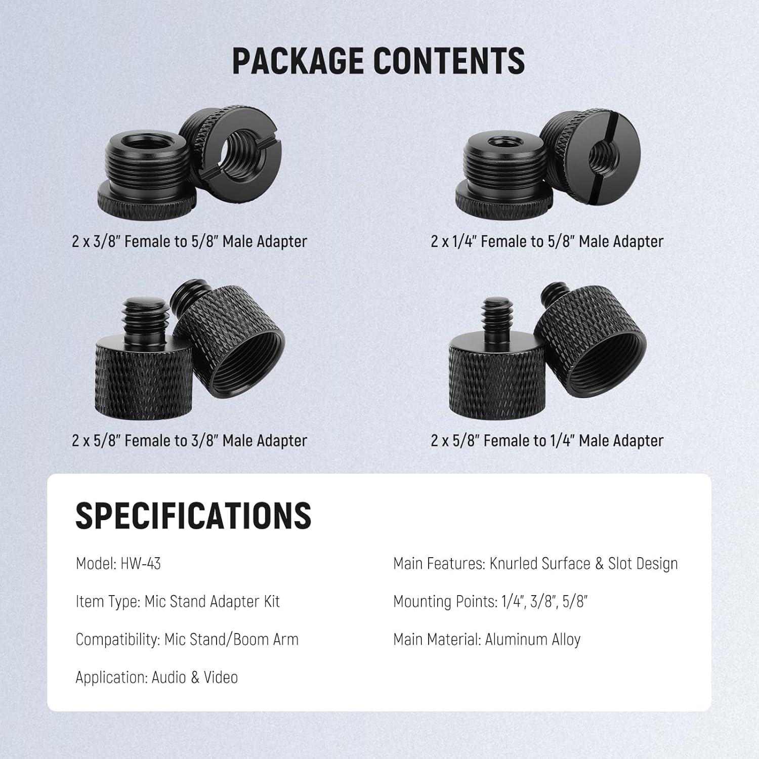 Kit de Adaptadores de Soporte de Micrófono NEEWER HW-43