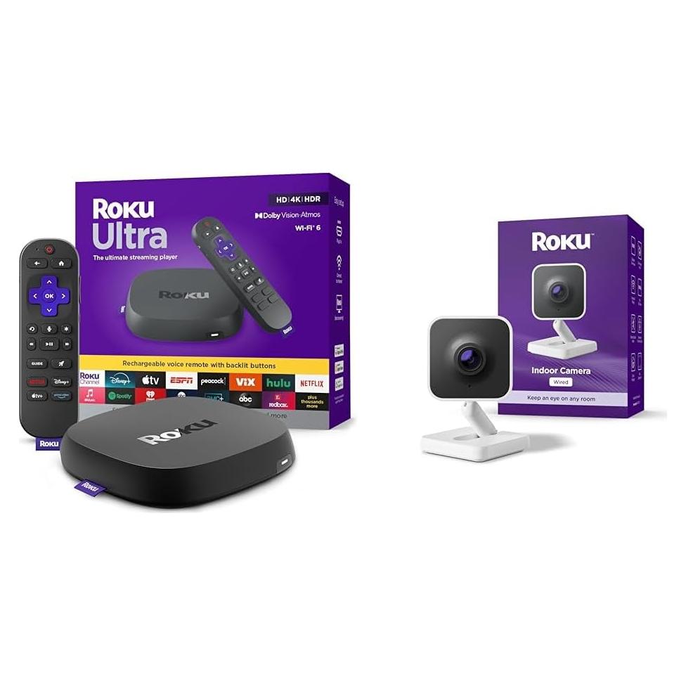 Roku Ultra 2024 - Reproductor Streaming + Cámara Interior 1080p