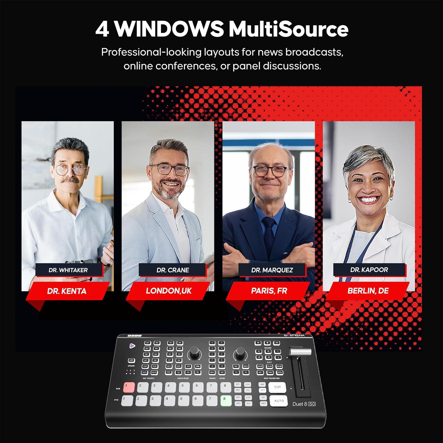 Conmutador de Video Osee GoStream Duet 8 ISO 8 Canales 4K