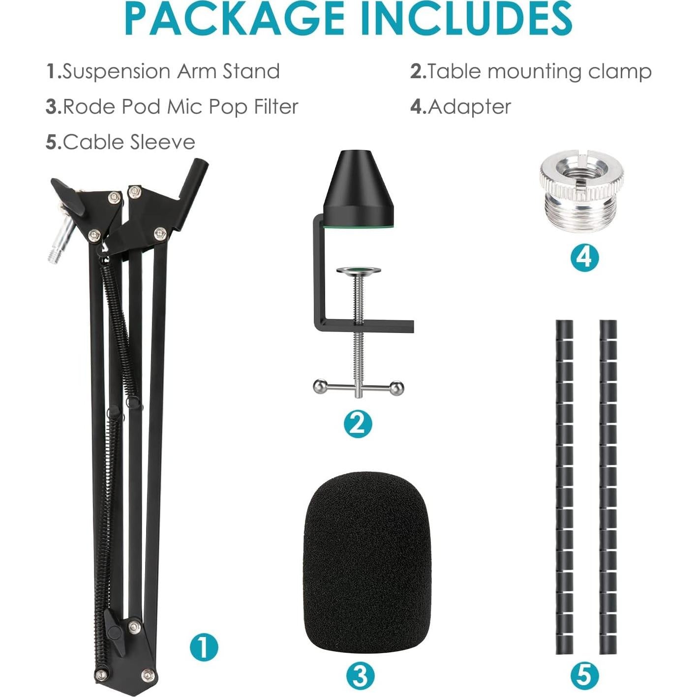 Soporte de Micrófono YOUSHARES para Rode PodMic con Filtro Pop