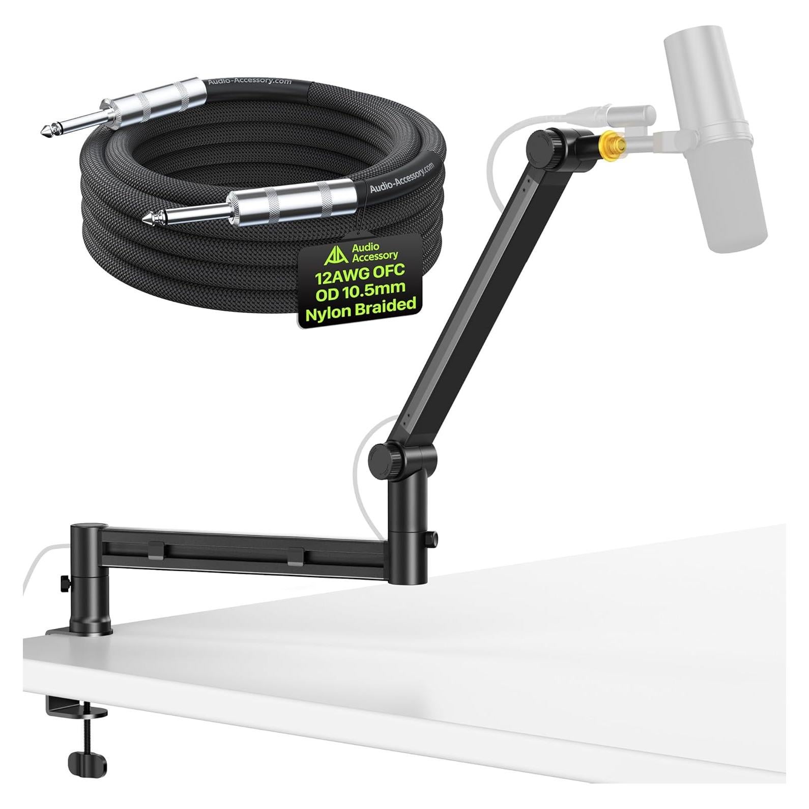 Cable de altavoz 12 AWG 2 metros + Brazo de micrófono 780mm