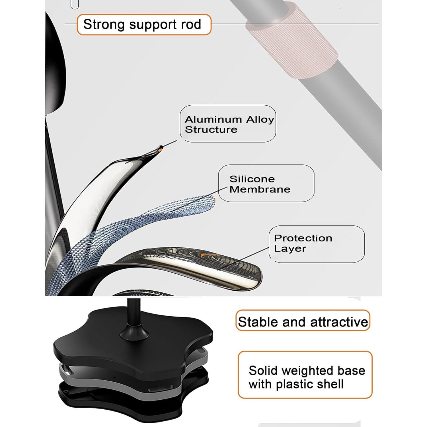 Soporte de Micrófono de Piso Ajustable HC-117-01 Negro