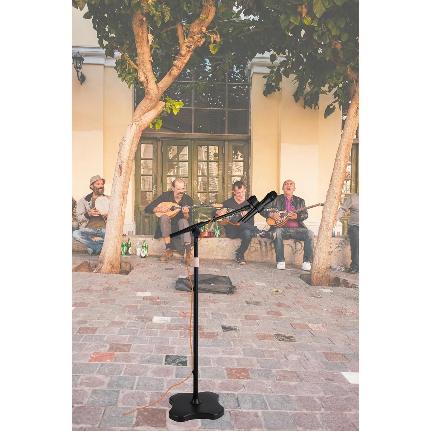 Soporte de Micrófono de Piso Ajustable HC-117-01 Negro