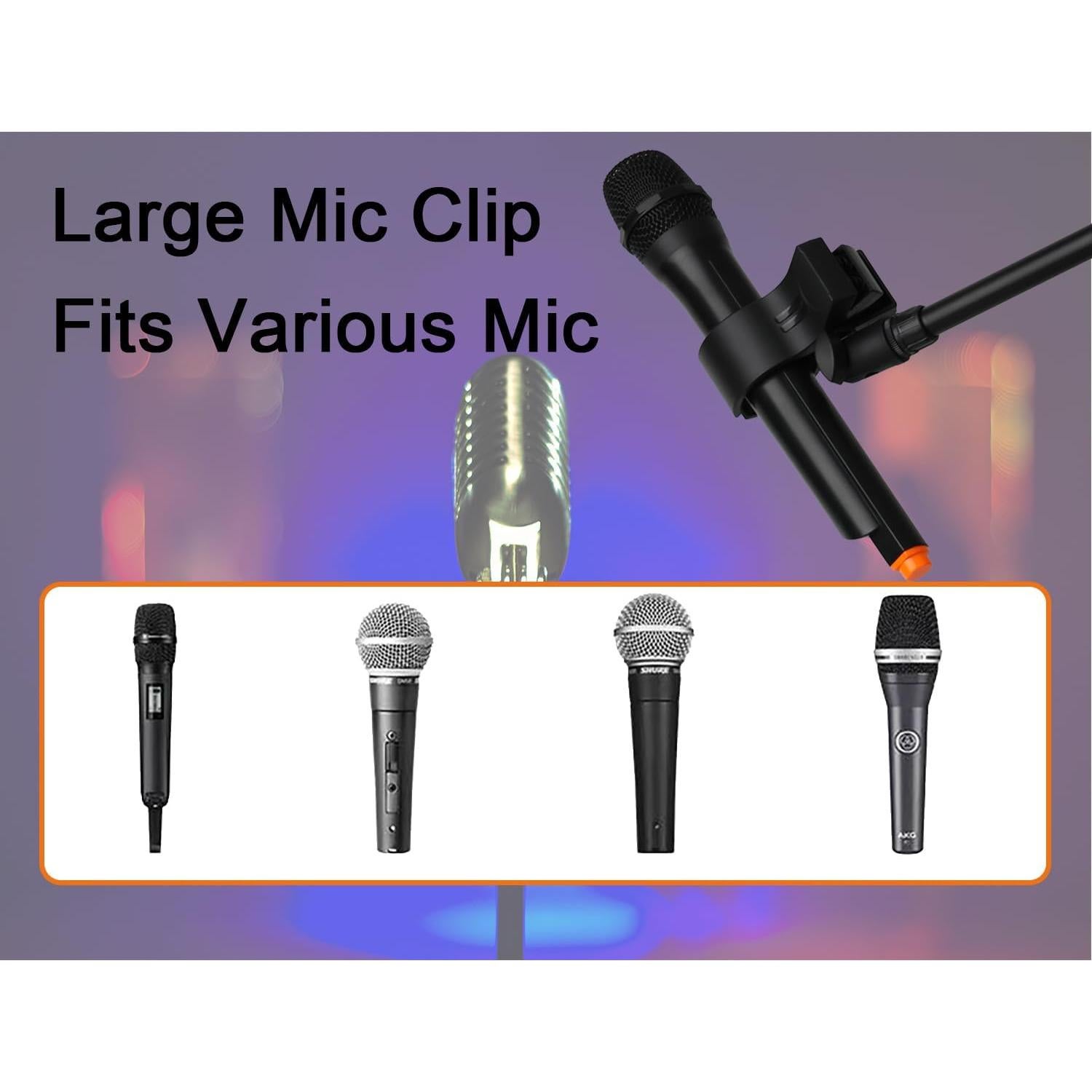 Soporte de Micrófono de Piso Ajustable HC-114-01 Negro