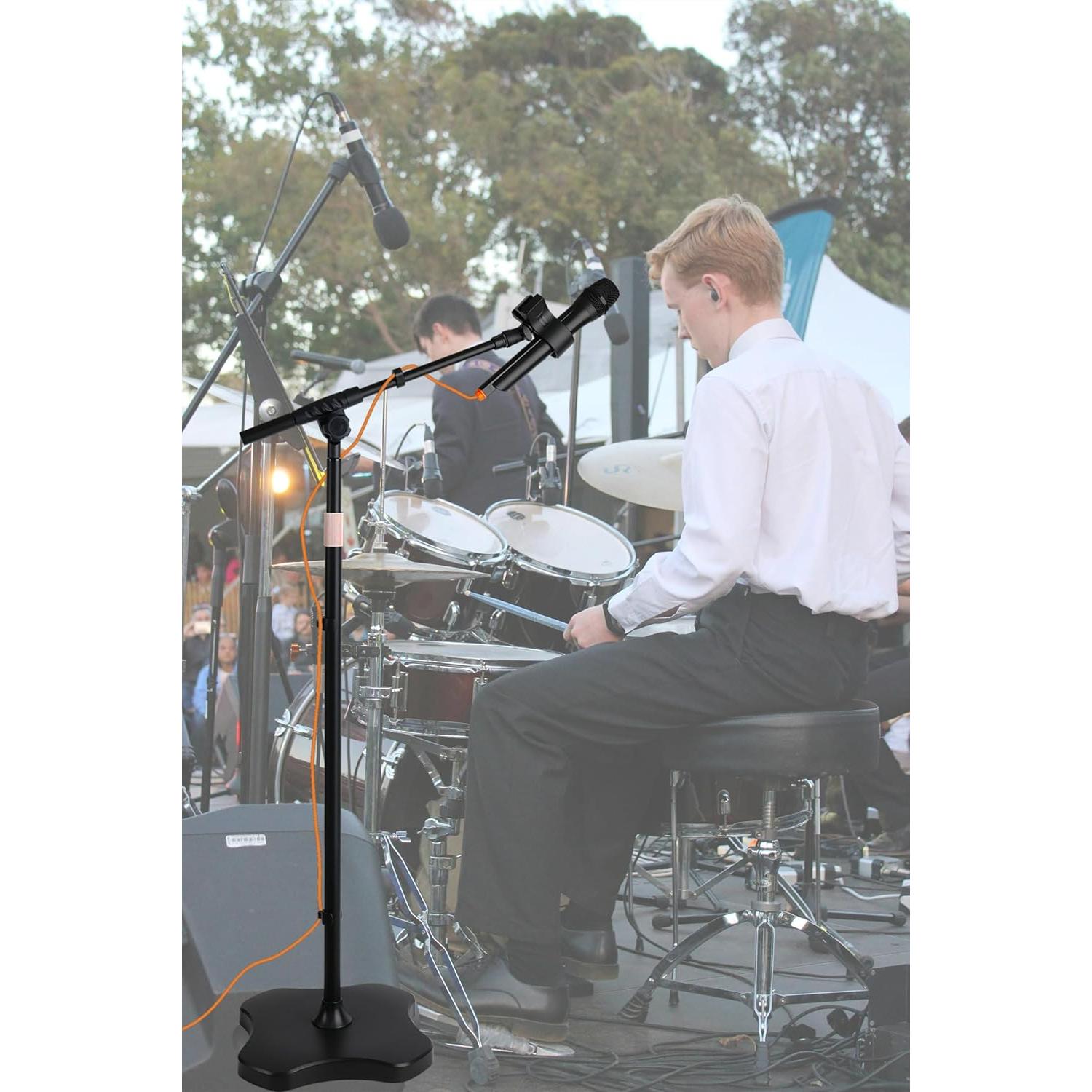 Soporte de Micrófono de Piso Ajustable HC-114-01 Negro