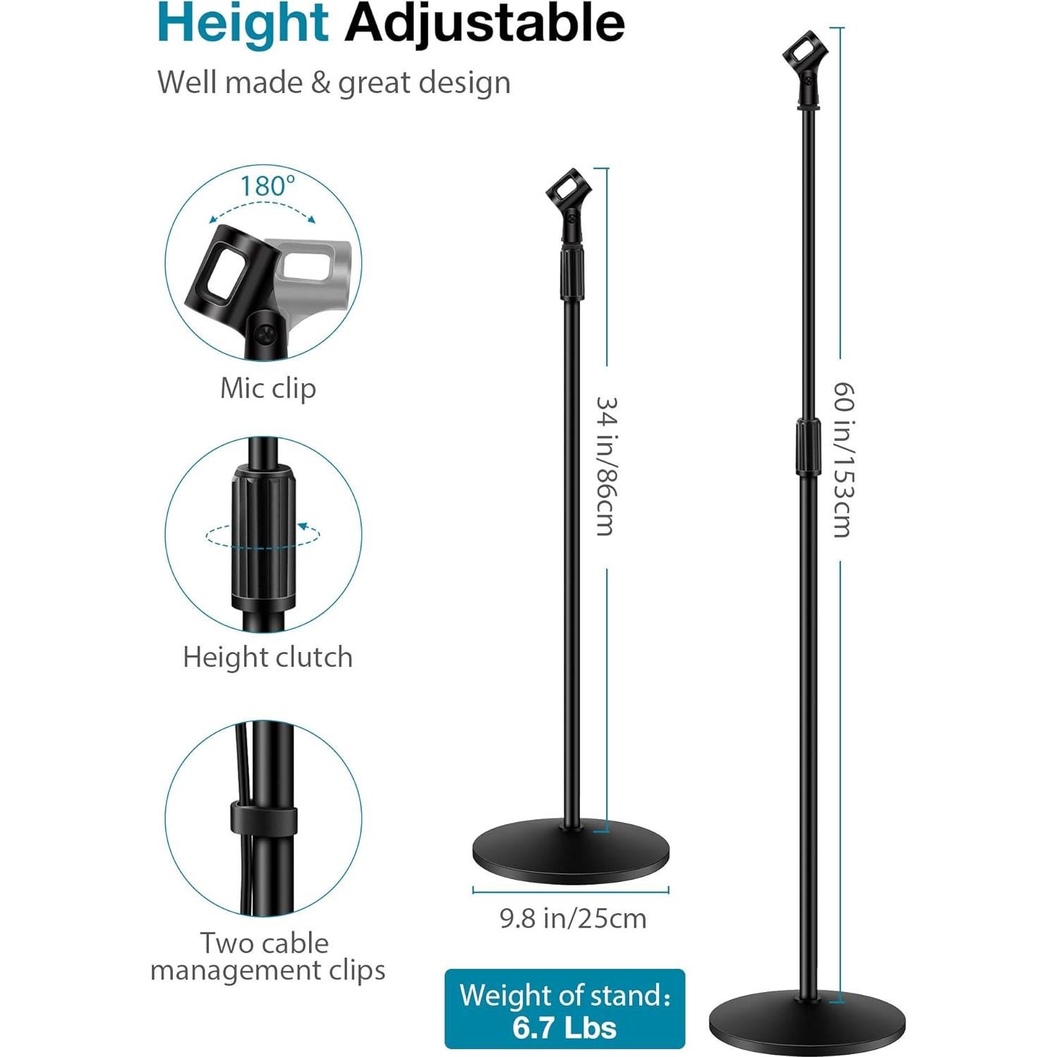Soporte de Micrófono InnoGear Ajustable con Base Redonda 2.04kg