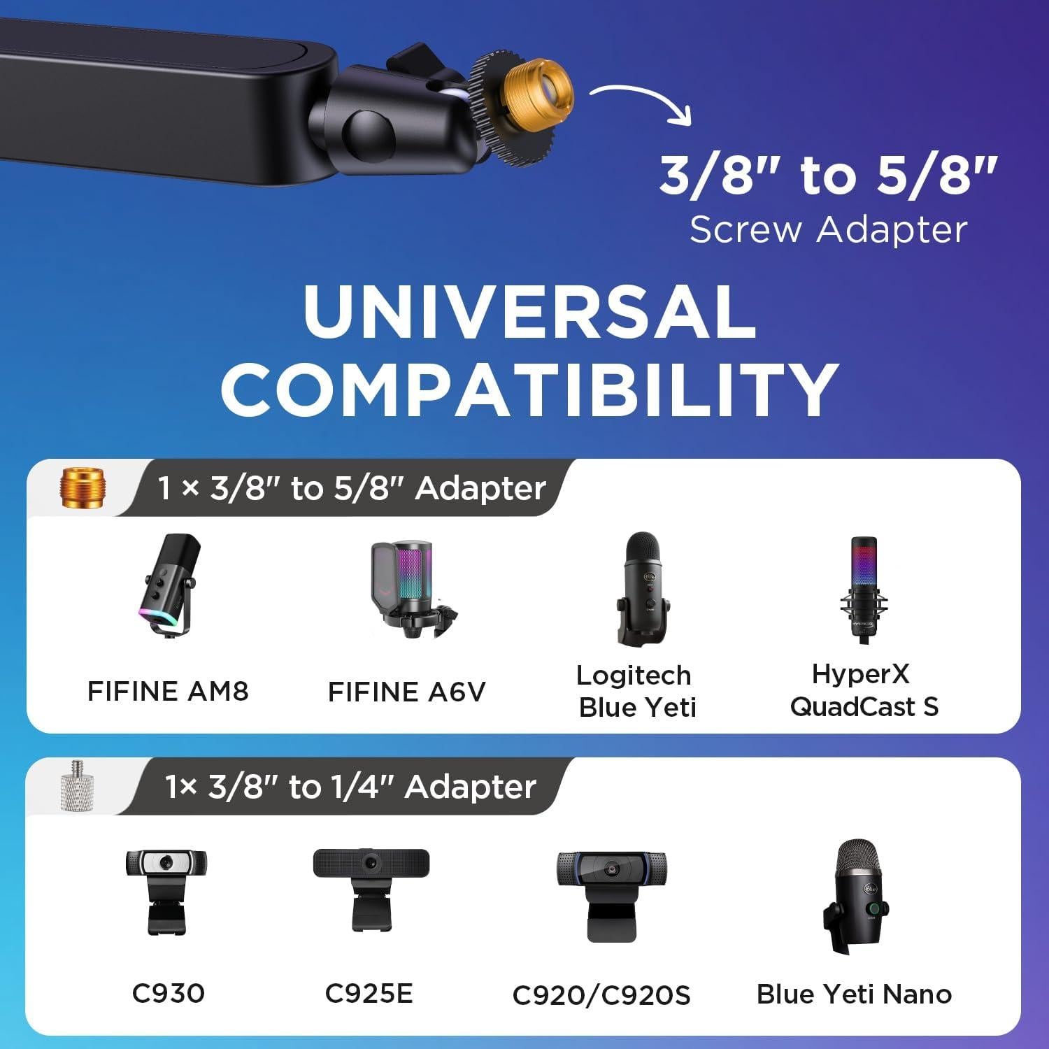 Soporte de Micrófono InnoGear Brazo Ajustable 360° con Filtro Pop