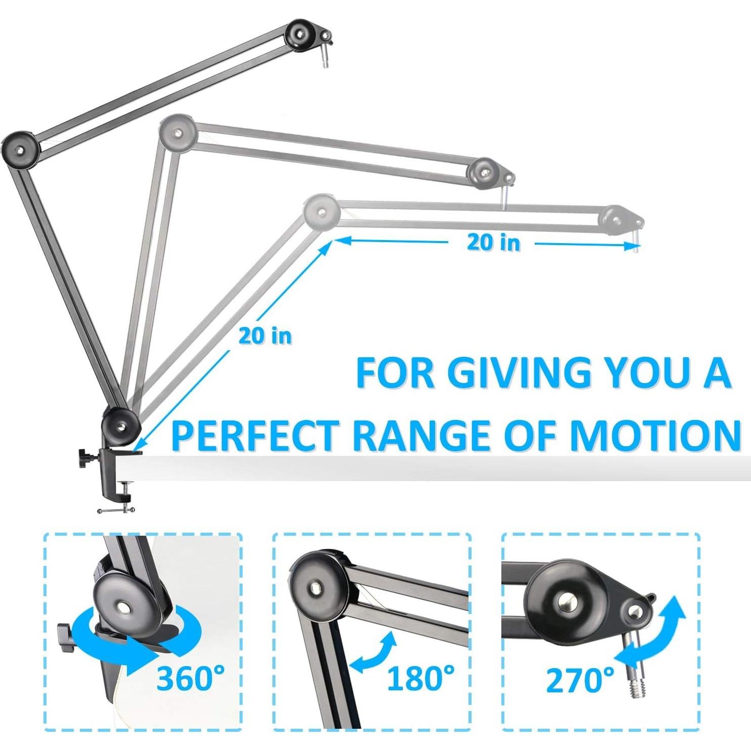 Brazo de Boom para Micrófono YOUSHARES con Filtro Pop y Soporte