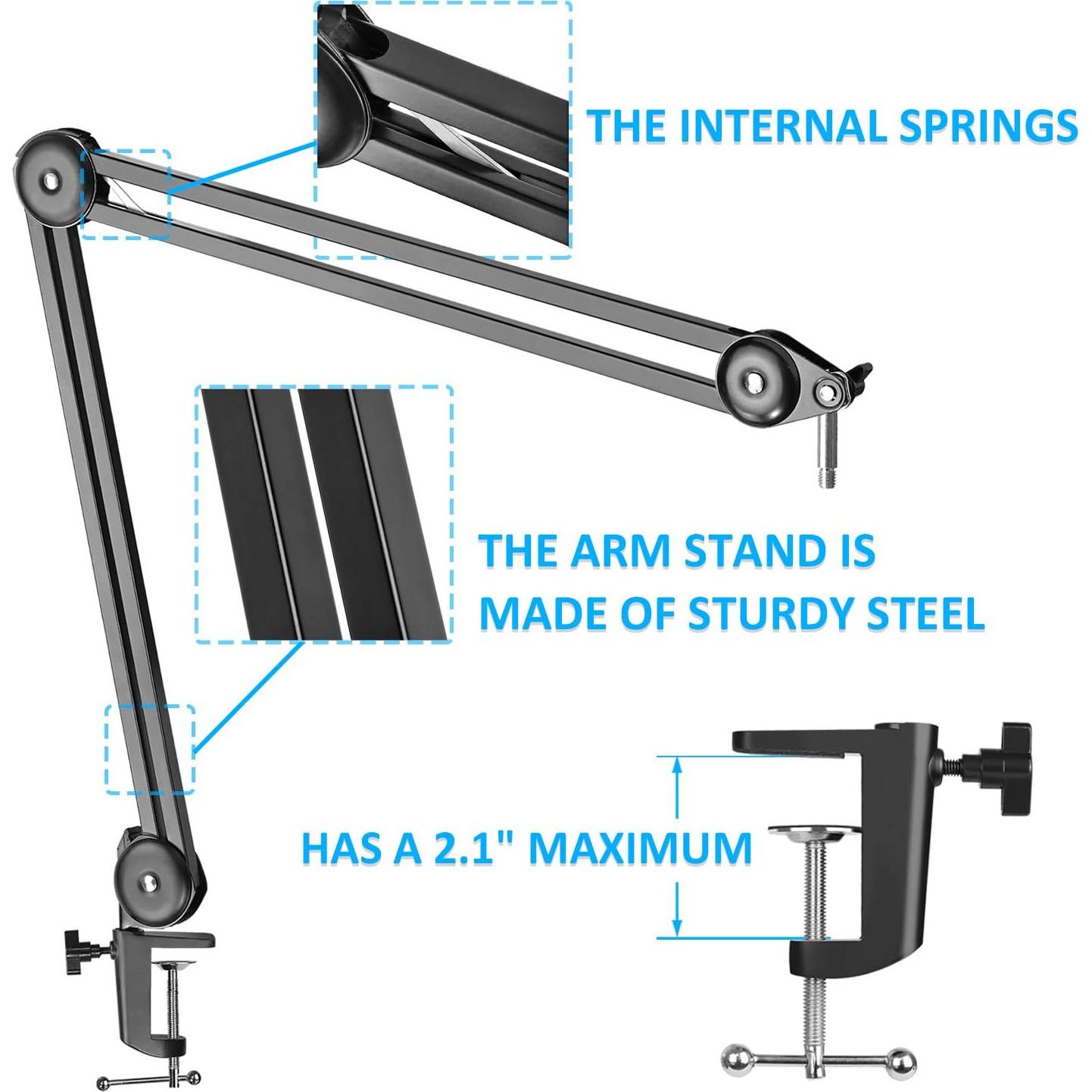Brazo de Boom para Micrófono YOUSHARES con Filtro Pop y Soporte
