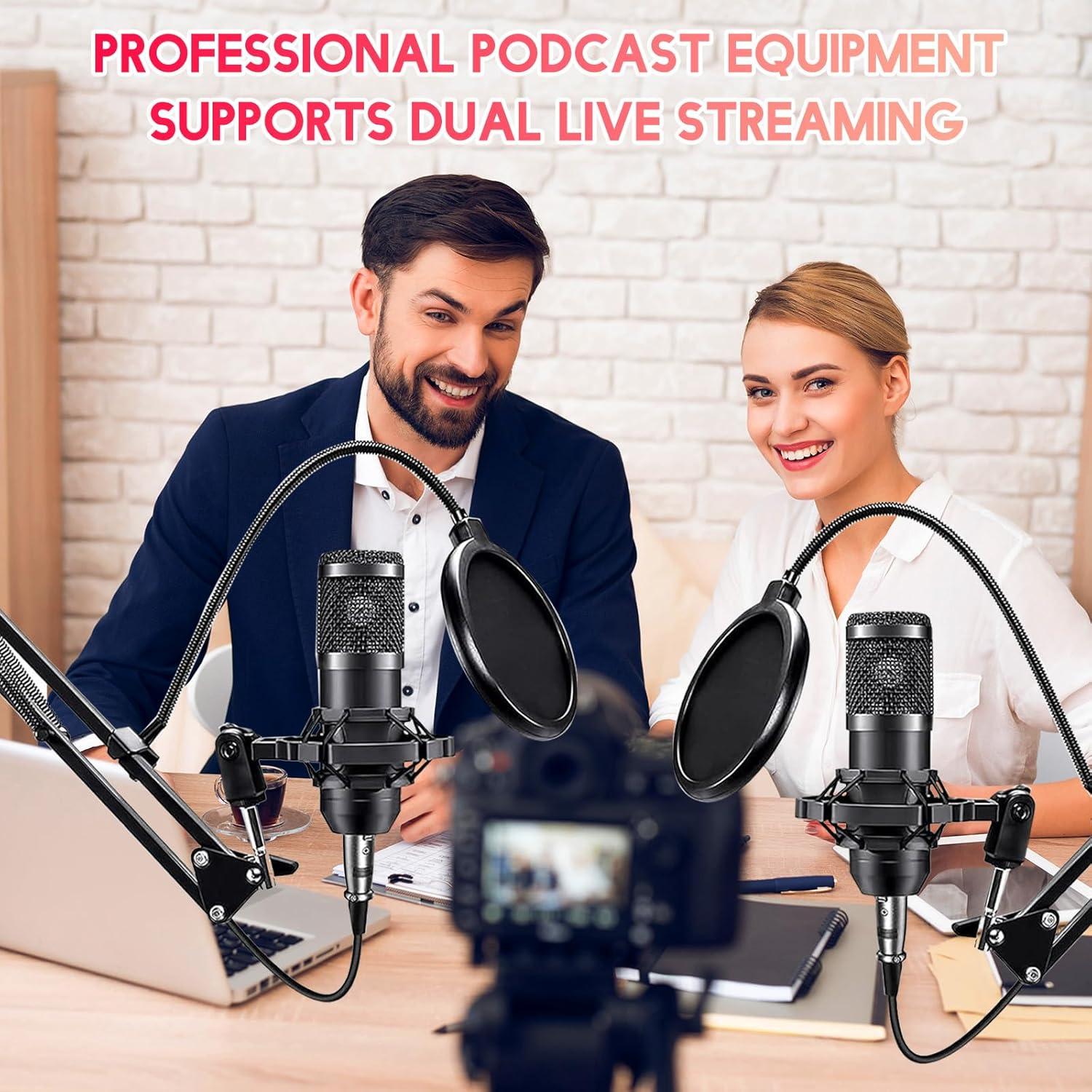 Paquete de Podcast ALSO GO para 2 Personas, Micrófonos BM-800