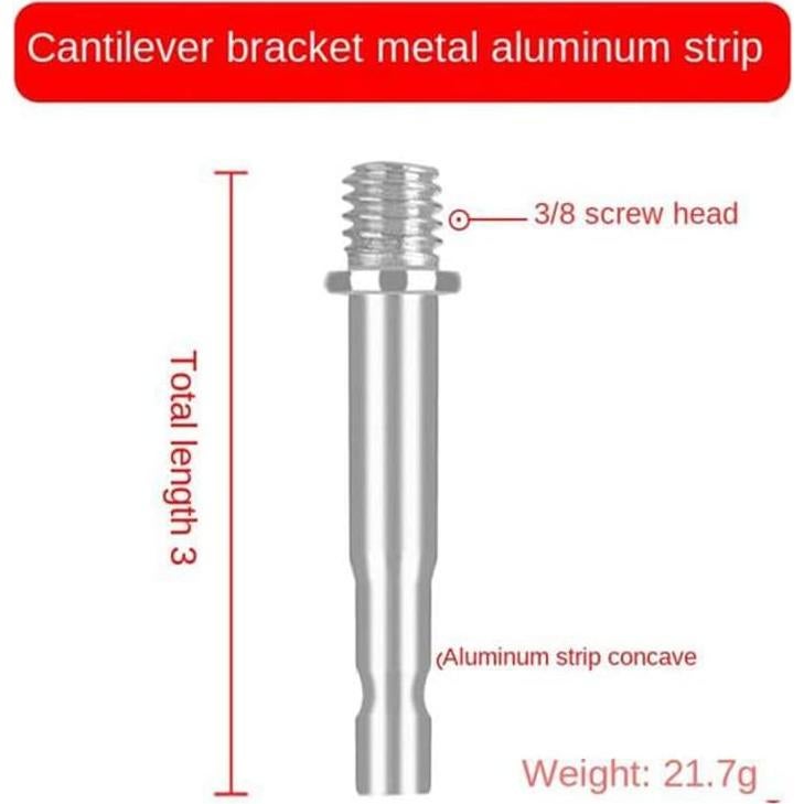 Paquete de 3 brazos boom adaptadores 1/4 y 3/8 para micrófono