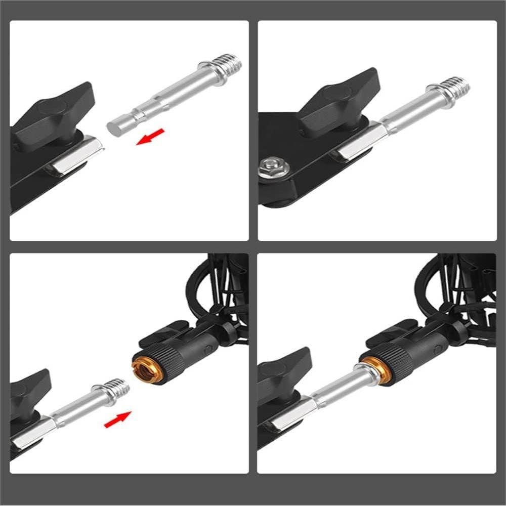 Paquete de 3 brazos boom adaptadores 1/4 y 3/8 para micrófono