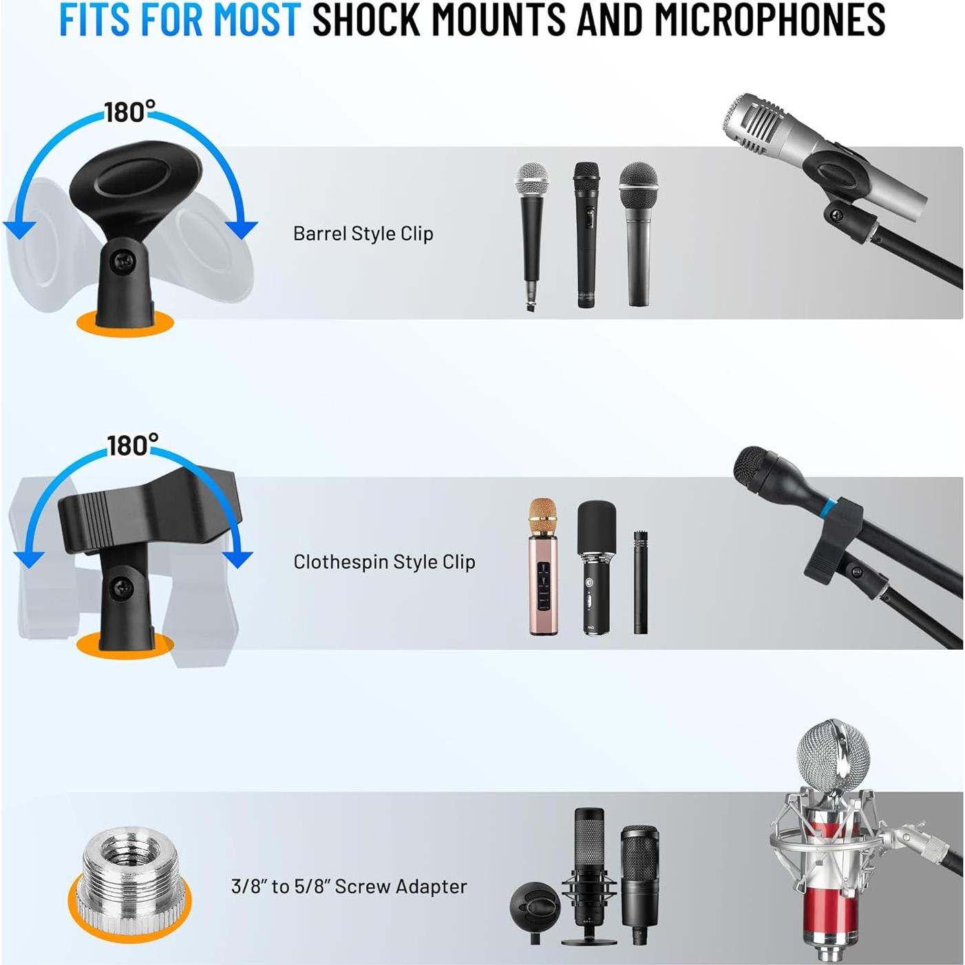 Soporte de Micrófono CAHAYA Ajustable de Escritorio 2 en 1