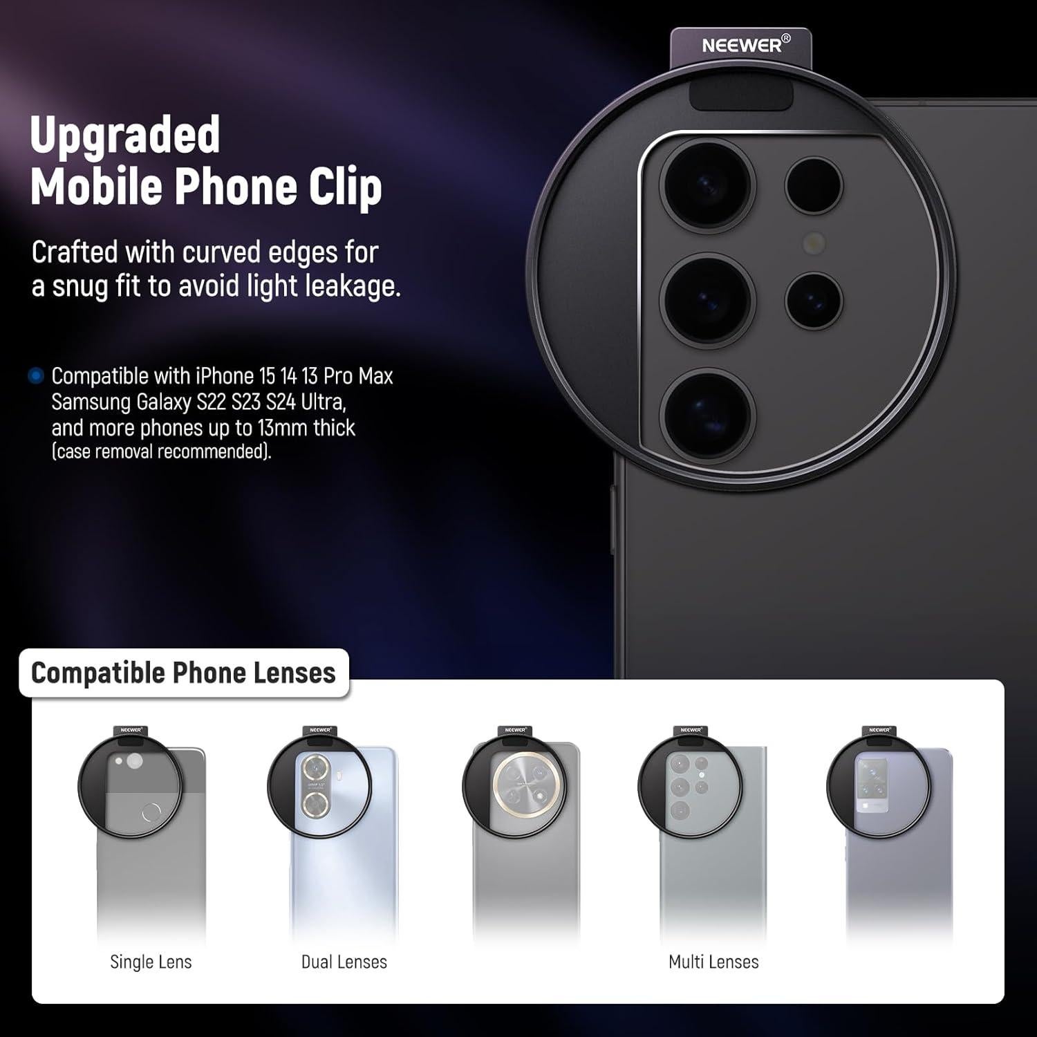 Filtro de Lente en Clip NEEWER 67mm con Difusión Negra 1/4