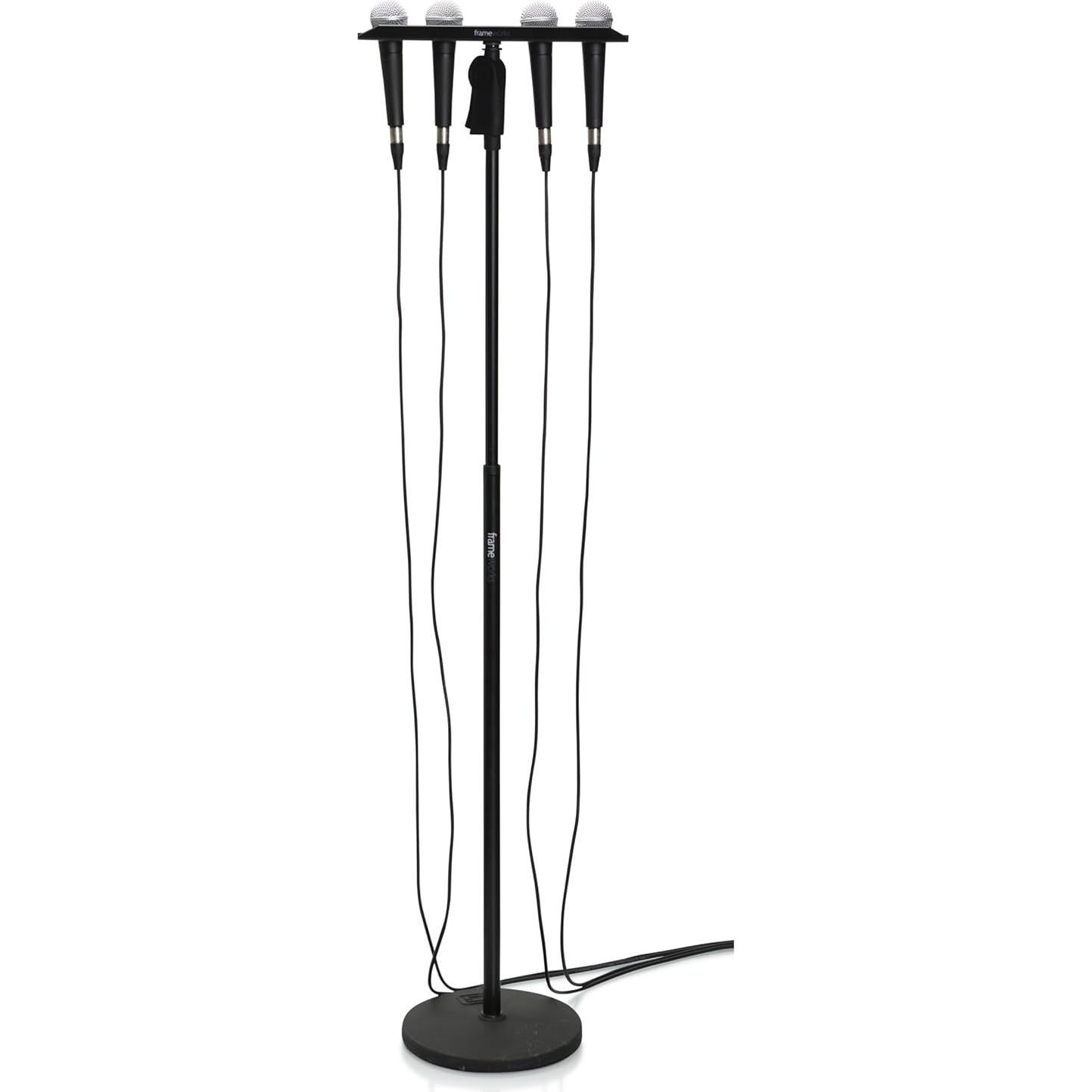 Soporte múltiple para 4 micrófonos Gator Frameworks GFW-MIC-4TRAY