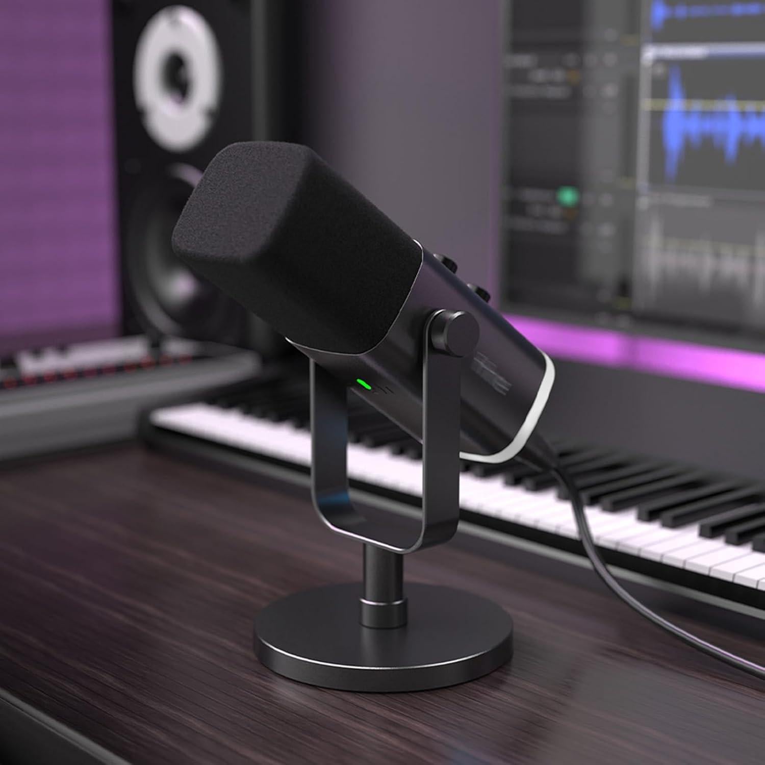 AM8 Pop Filter, Windscreen Compatible with FIFINE AM8 Microphone Replacement Flocked Protector Black Cover