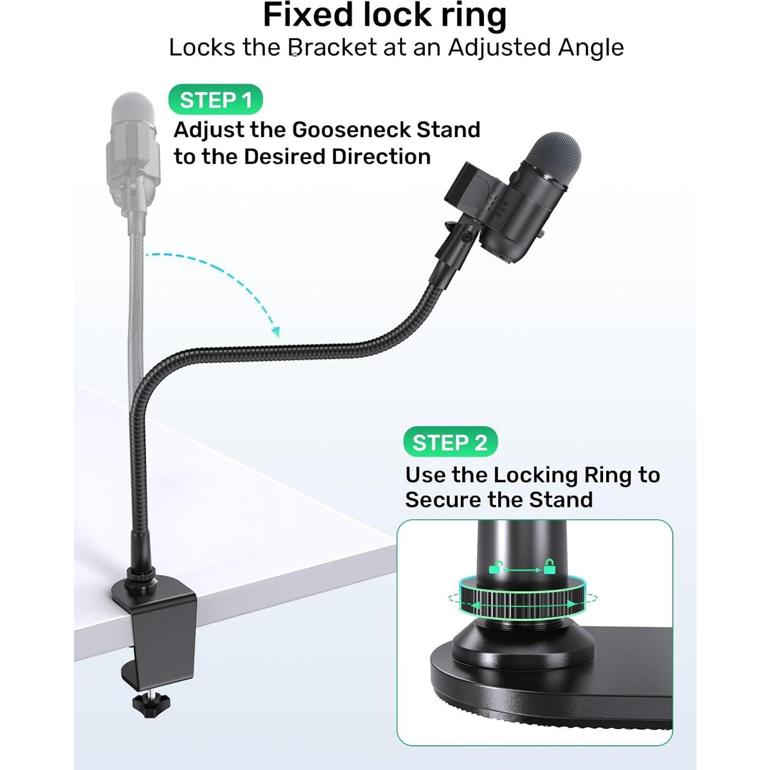 Abrazadera de Micrófono Borenbuir de Metal Resistente 0.45kg