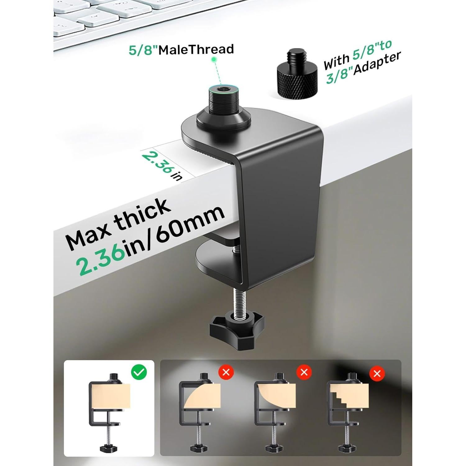 Abrazadera de Micrófono Borenbuir de Metal Resistente 0.45kg