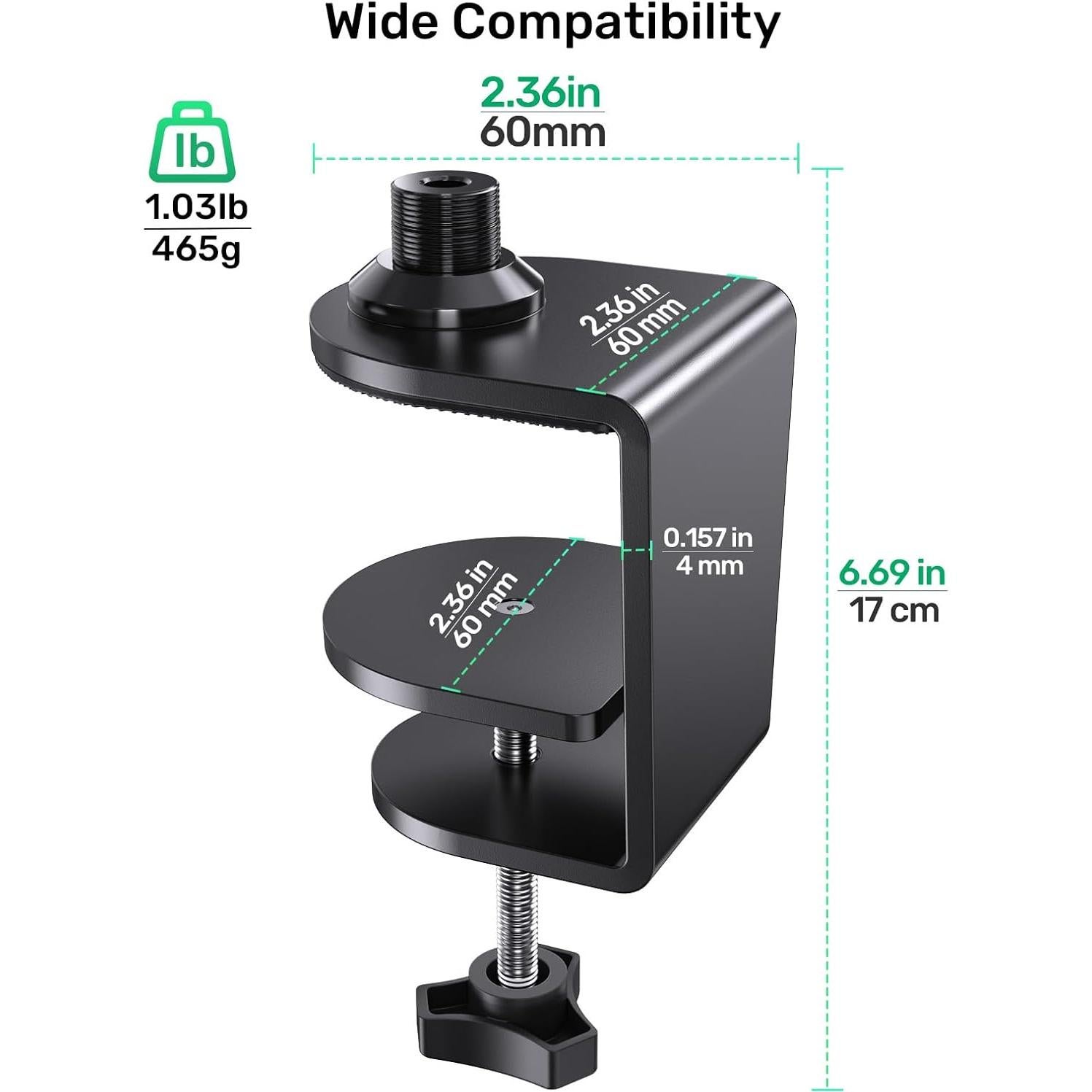 Abrazadera de Micrófono Borenbuir de Metal Resistente 0.45kg