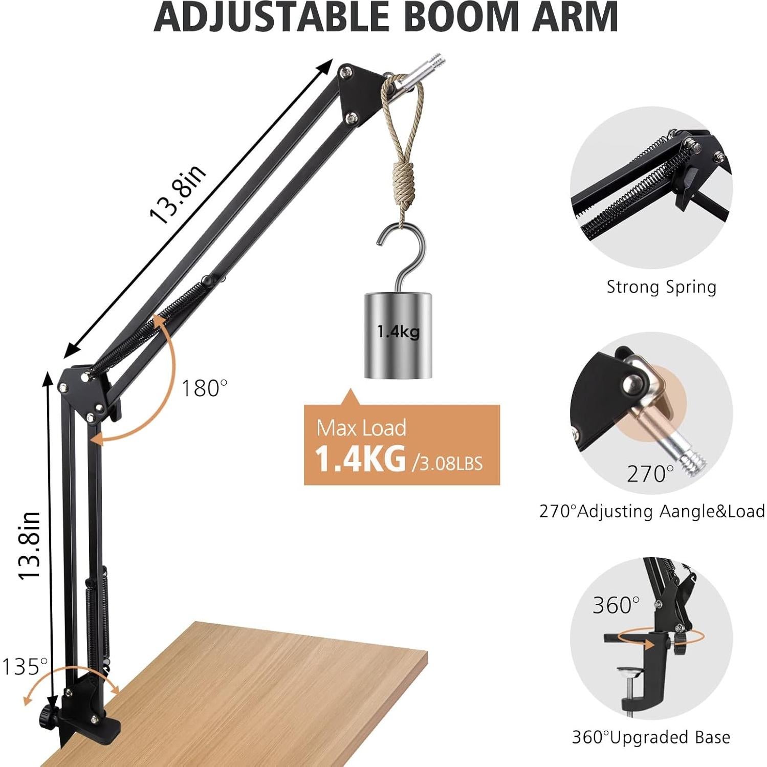 Soporte de Micrófono Boom Arm Elgato Wave 3 - 1.4kg