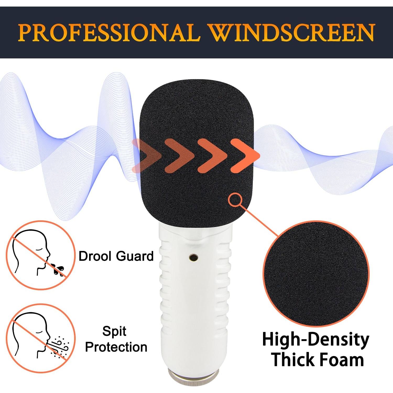 Filtros Pop para Micrófonos SOULWIT - 2 Piezas Espuma Negra