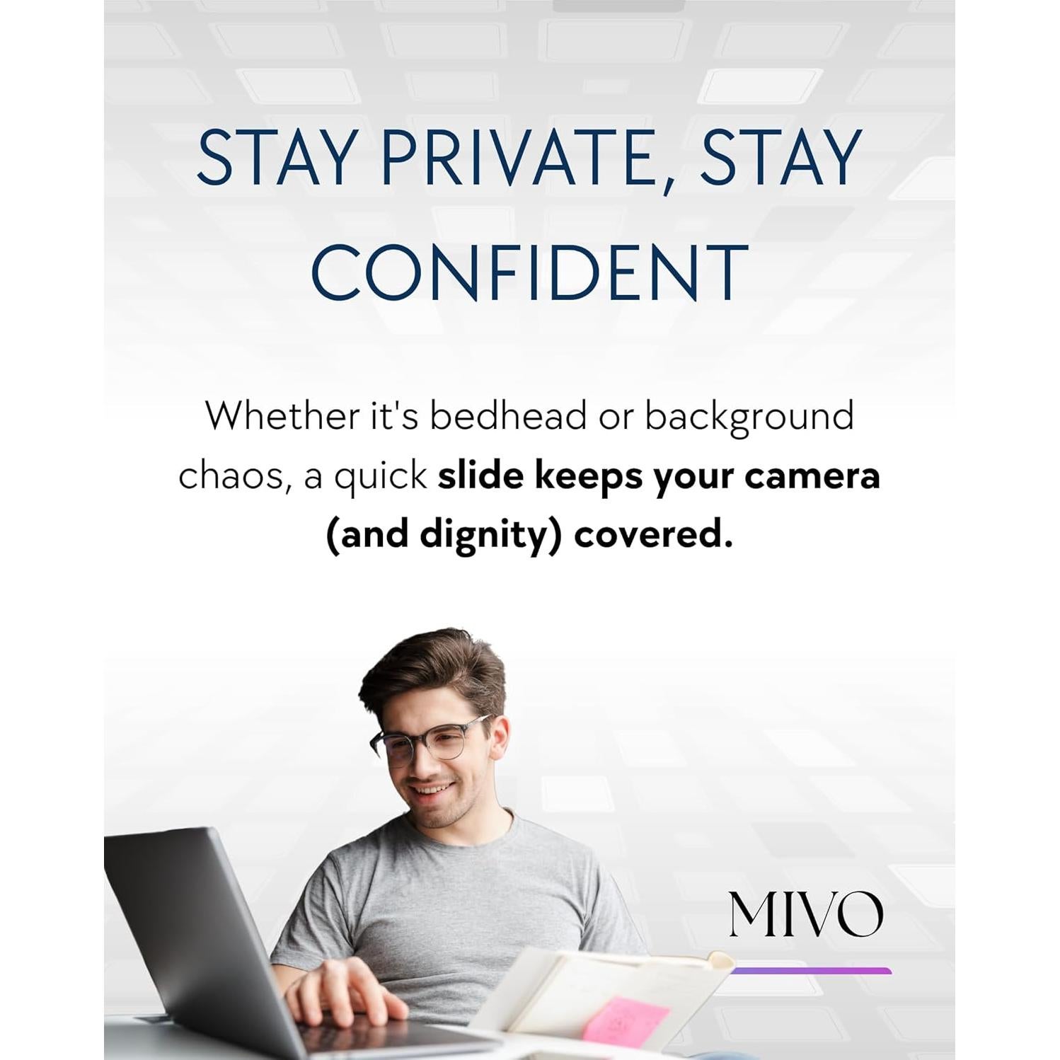 Cubierta de Webcam Deslizante Mivo - Paquete de 5, Ultra Delgado