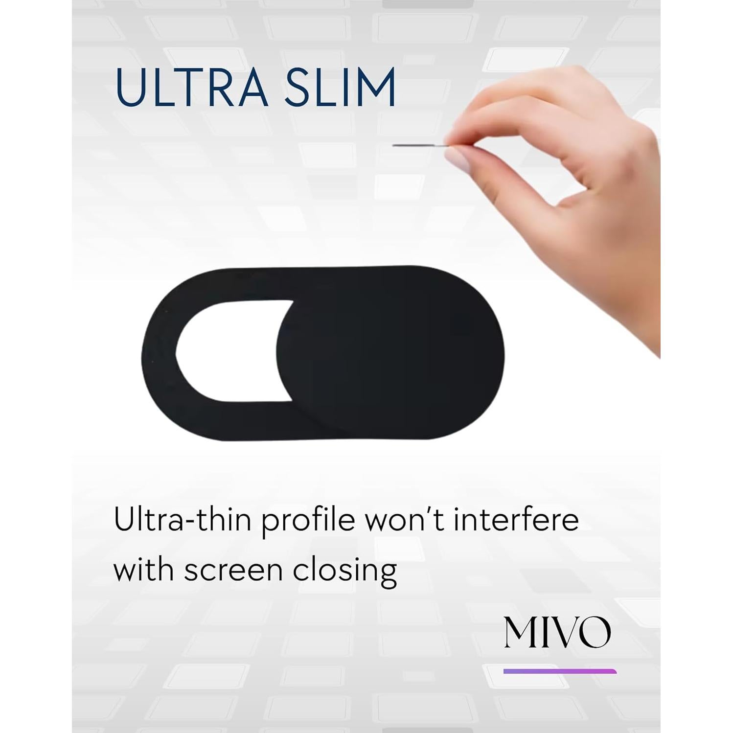 Cubierta de Webcam Deslizante Mivo - Paquete de 5, Ultra Delgado