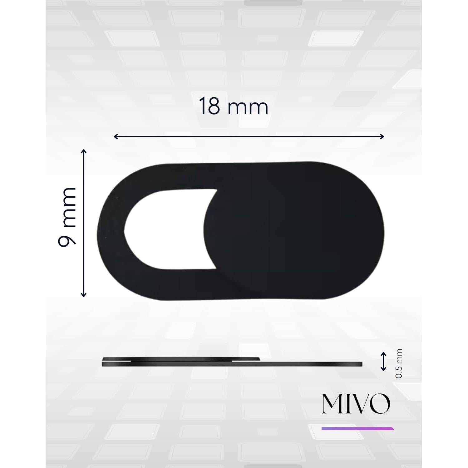 Cubierta de Webcam Deslizante Mivo - Paquete de 5, Ultra Delgado
