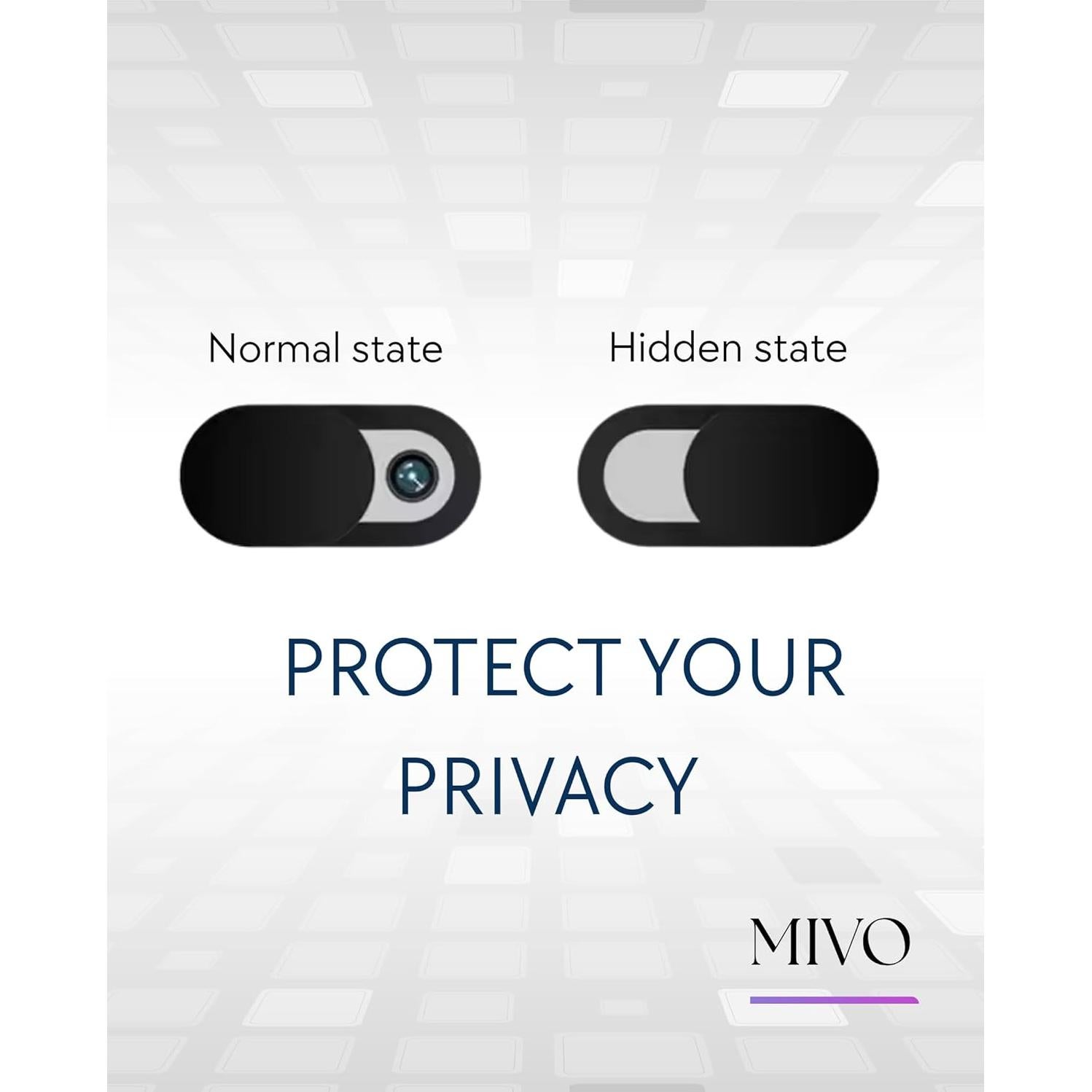 Cubierta de Webcam Deslizante Mivo - Paquete de 5, Ultra Delgado