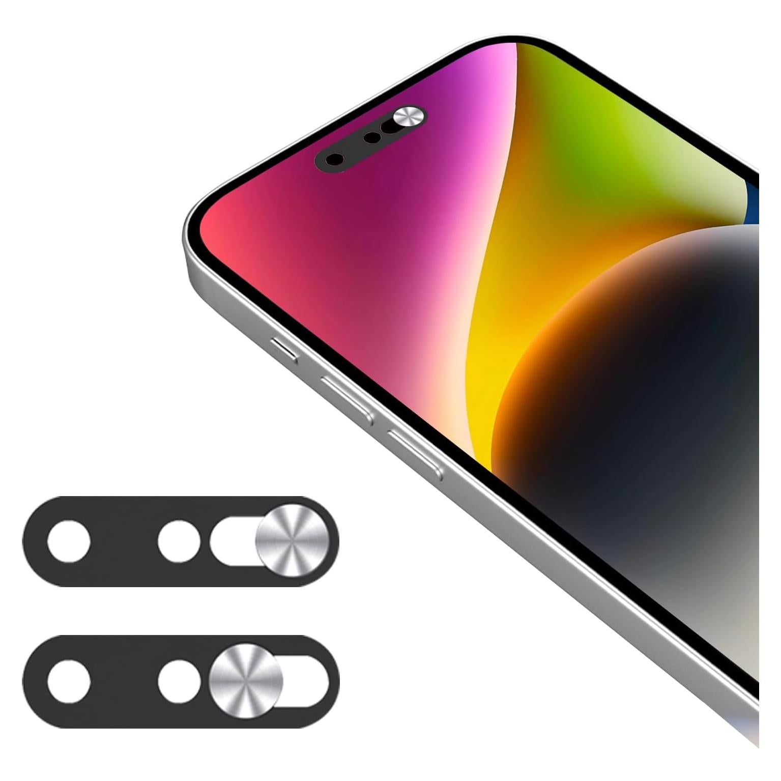 Cubierta de Cámara Frontal EYSOFT para iPhone 14 Pro Max - 2 Paquete, Plata