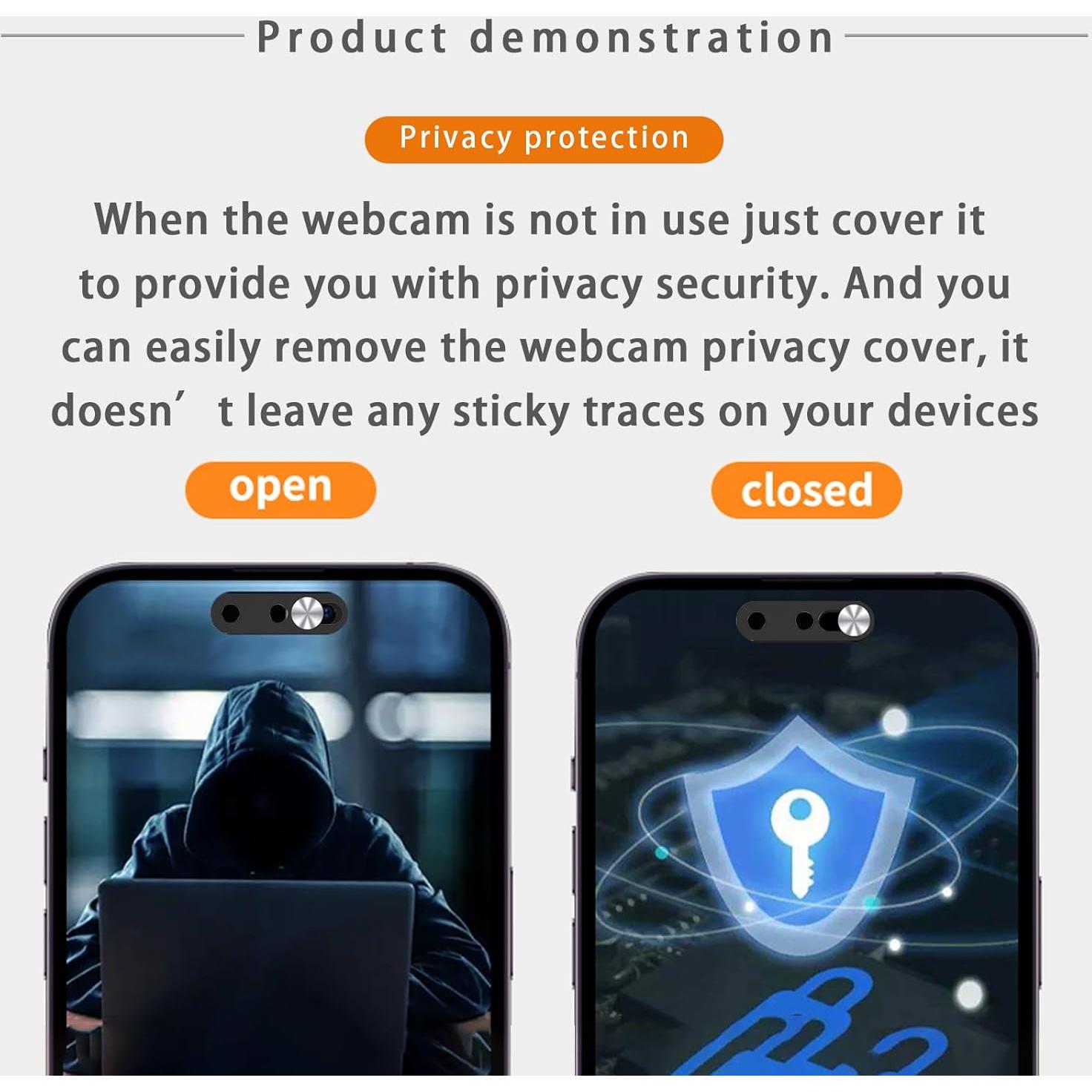Cubierta de Cámara Frontal EYSOFT para iPhone 14 Pro Max - 2 Paquete, Plata