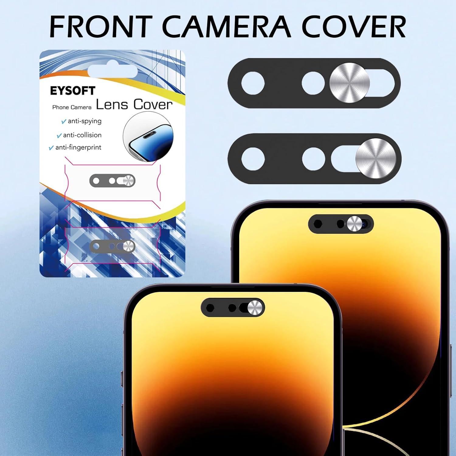 Cubierta de Cámara Frontal EYSOFT para iPhone 14 Pro Max - 2 Paquete, Plata