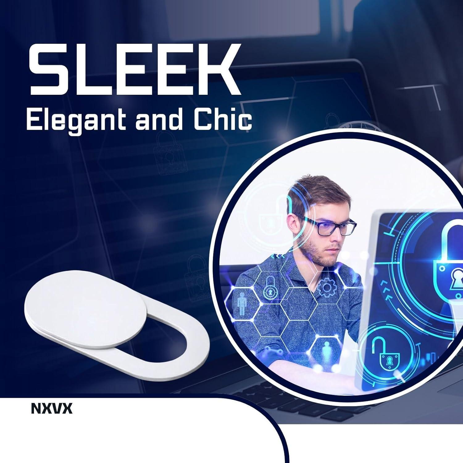 Cubierta de Webcam Deslizante NXVX - 2 Paquete Blanco Ultra Delgado