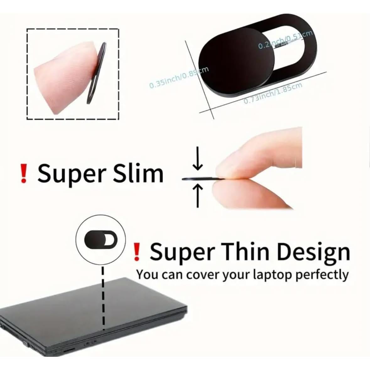 Cubierta Deslizante de Cámara Genérico - 4 Piezas para Laptop y Móvil