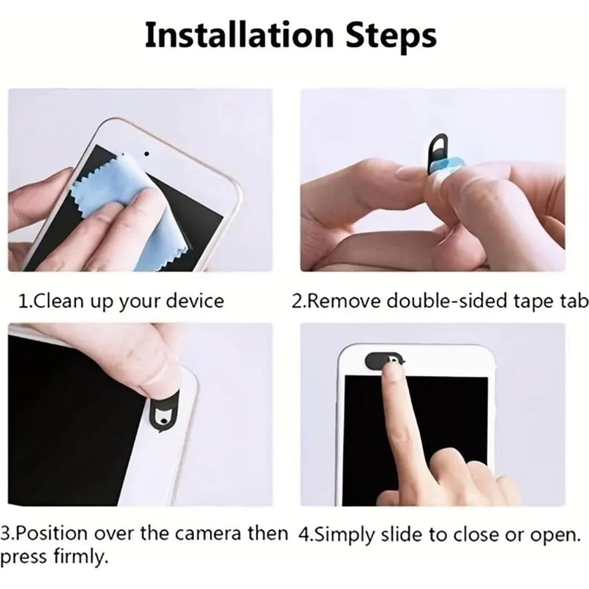 Cubierta Deslizante de Cámara Genérico - 4 Piezas para Laptop y Móvil