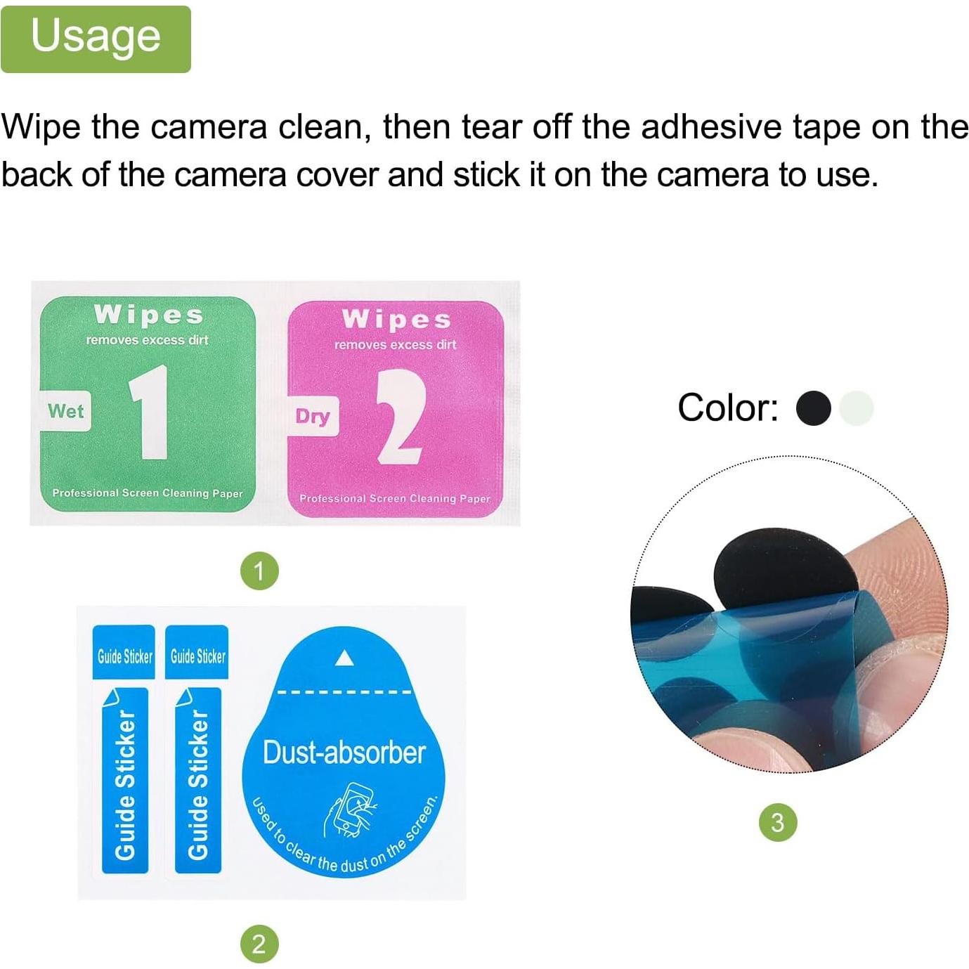 Cubierta de Webcam MECCANIXITY 0.3mm Negra 25 Paquete
