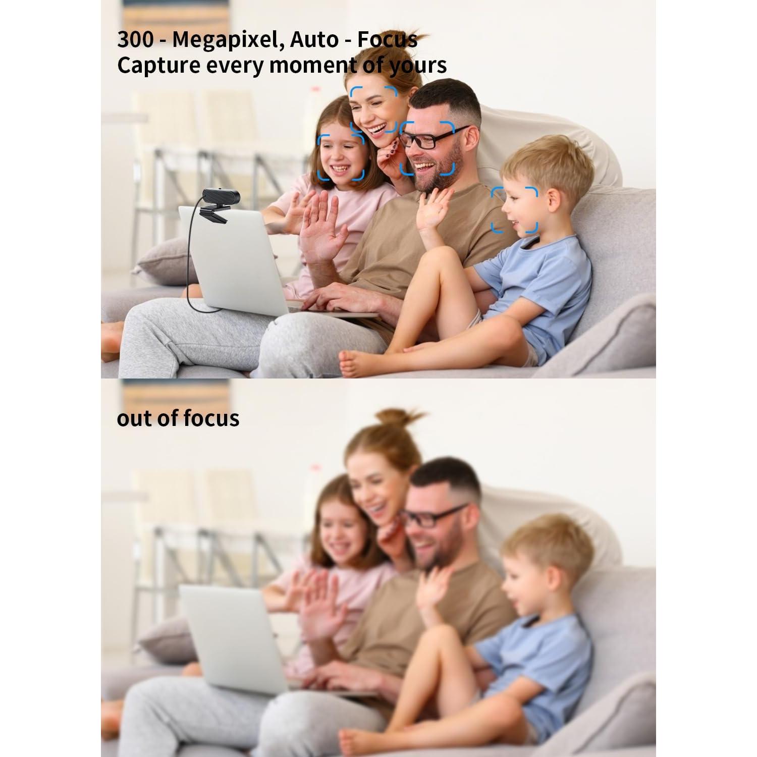 Cámara Web JMNGSHU W8 1080P Full HD con Micrófonos Dual