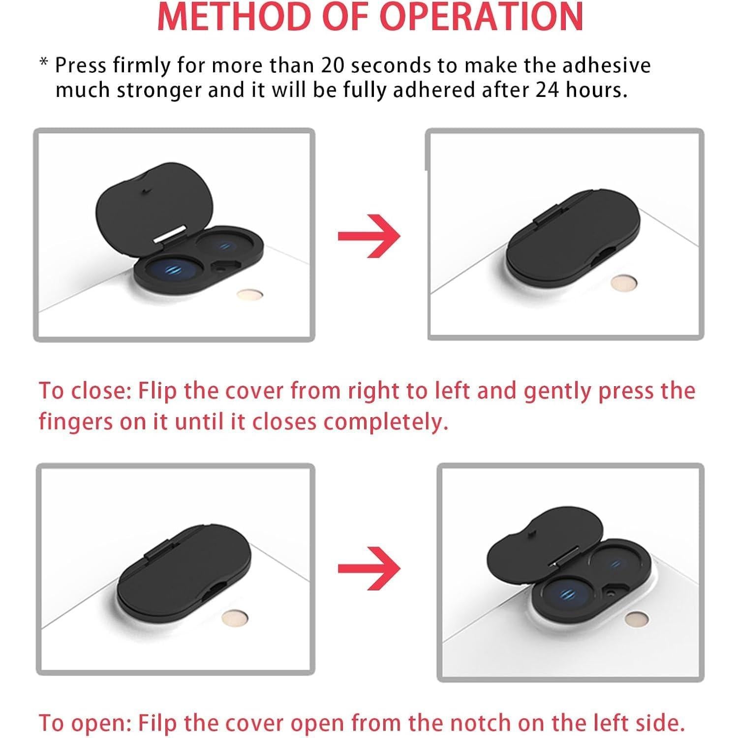 Cubierta de Cámara Frontal y Lente para iPhone 16/16 Plus - 2 Pack